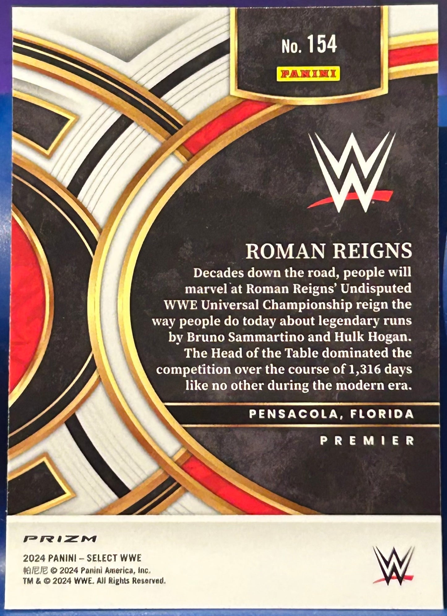 * Roman Reigns 2024 WWE Panini Select PURPLE & TEAL Prizm Refractor Card