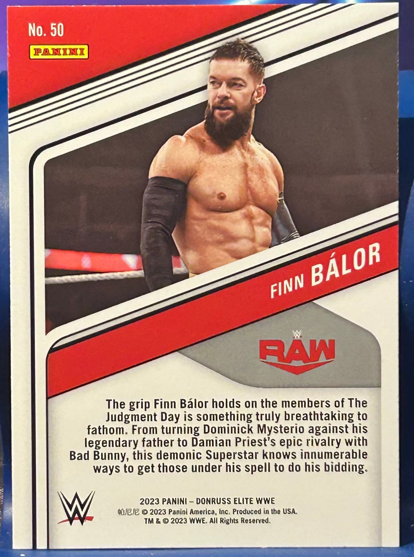 * Finn Balor 2023 Panini Donruss Elite RED PARALLEL Card (Beautiful Color)