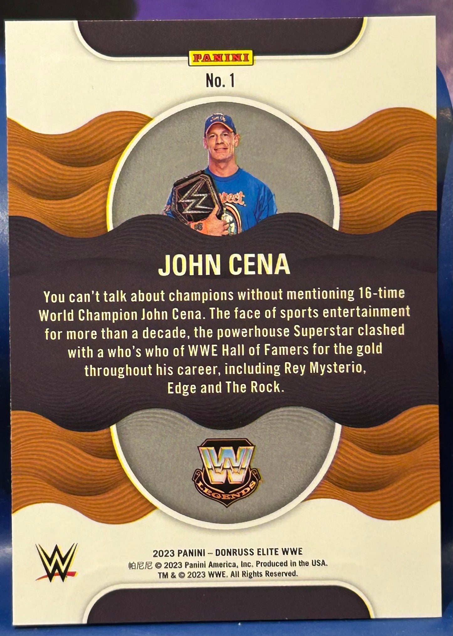 * John Cena 2023 WWE Panini Donruss Elite TIDAL WAVES Insert Card