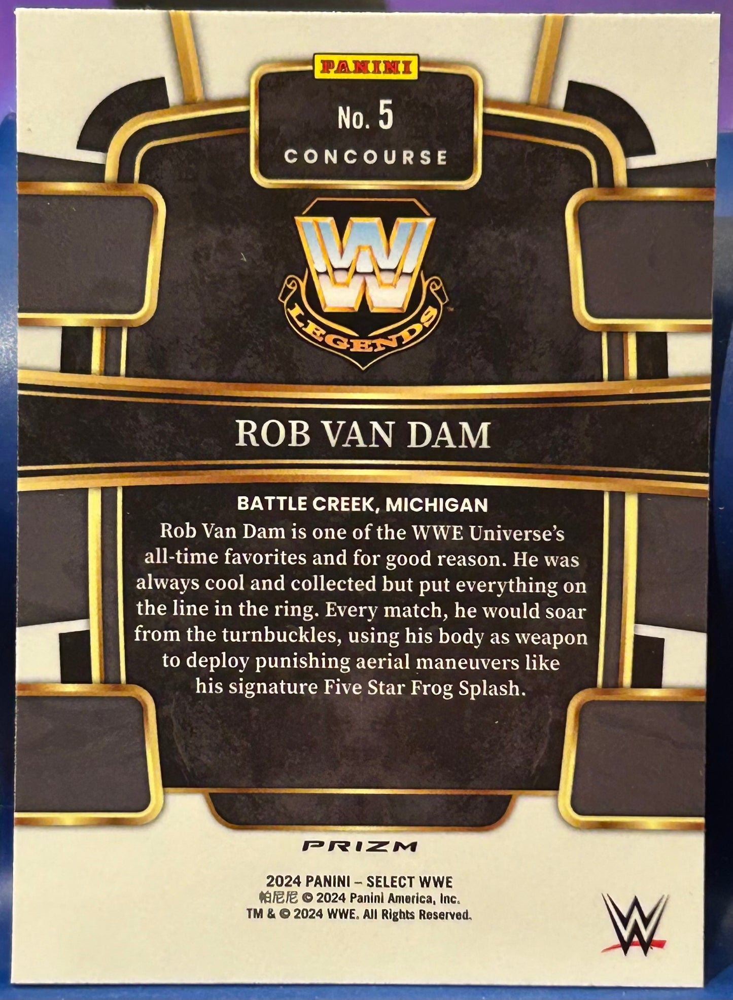 * RVD Rob Van Dam 2024 WWE Panini Select Green Flash Concourse Refractor Card