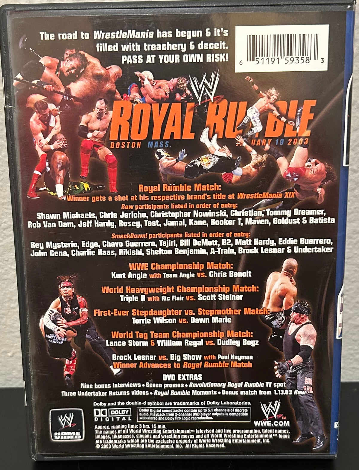 + WWE DVD “Royal Rumble 2003” (Angle, Benoit, HBK, Jericho & so much more)