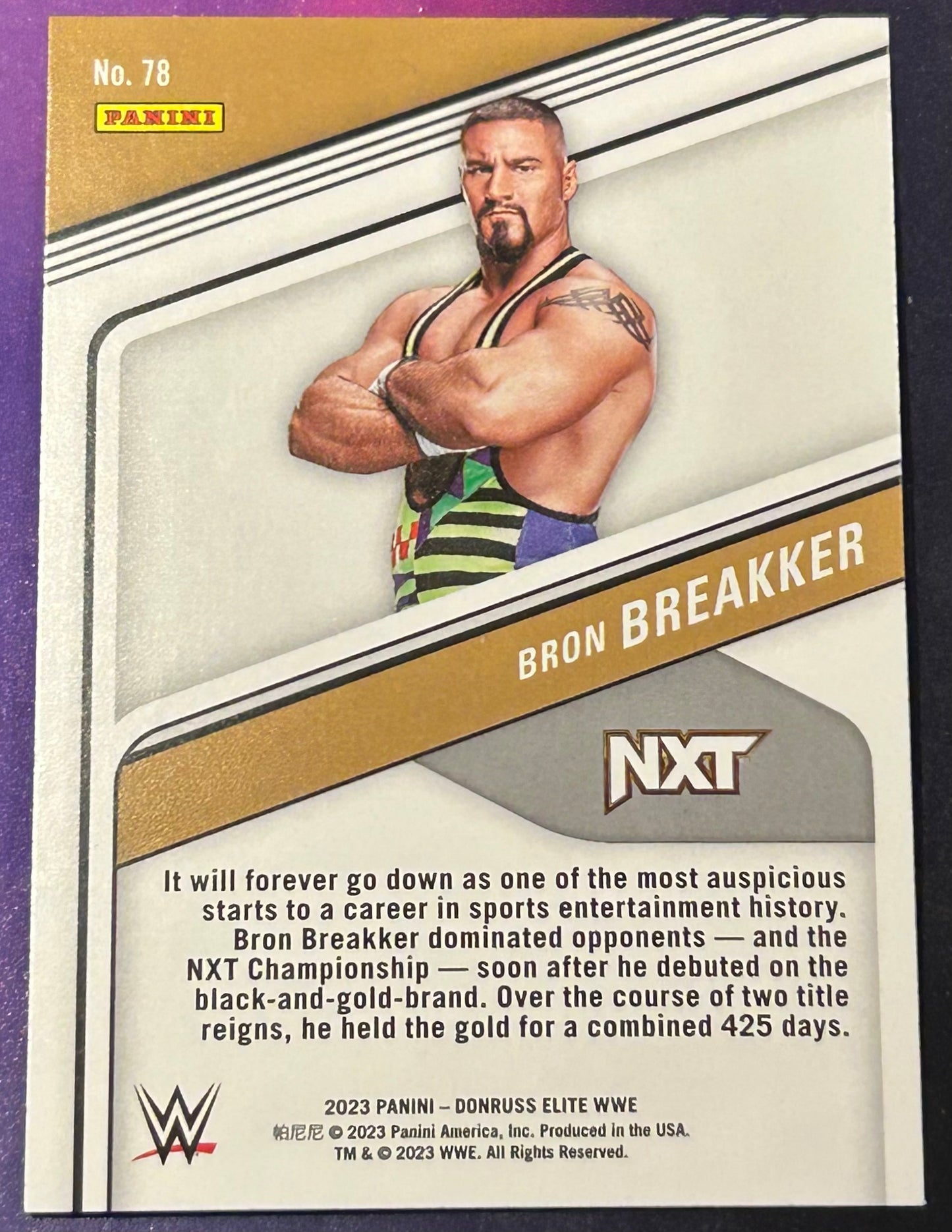 * Bron Breakker 2023 WWE Panini Donruss Elite PINK Parallel Card