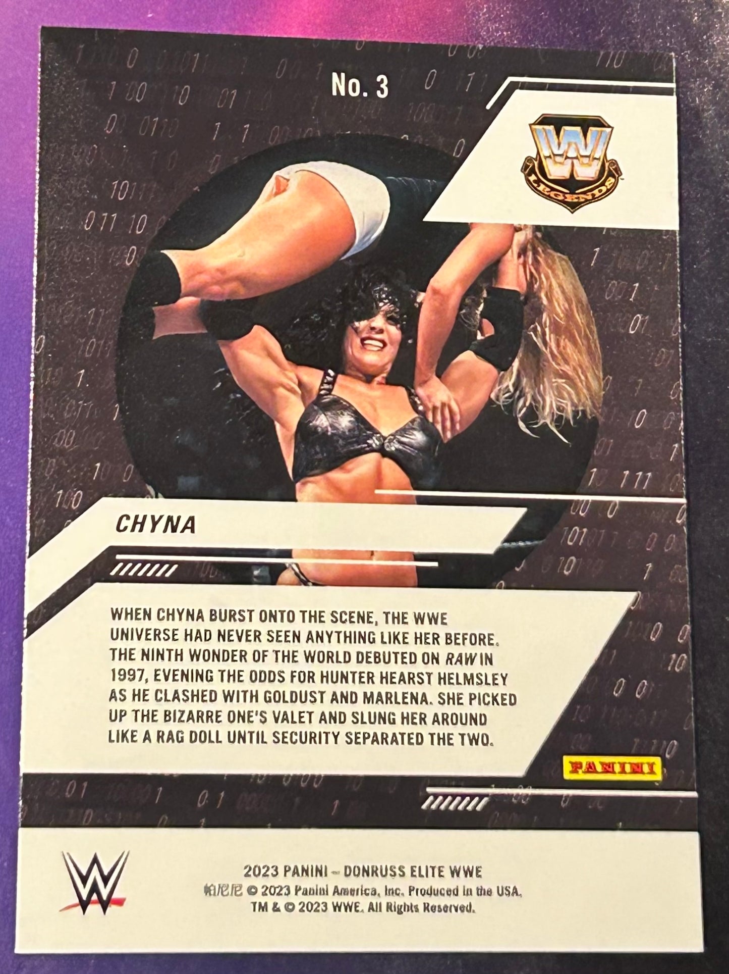* Chyna 2023 WWE Panini Donruss Elite “Powerhouses” Green Parallel Insert Card