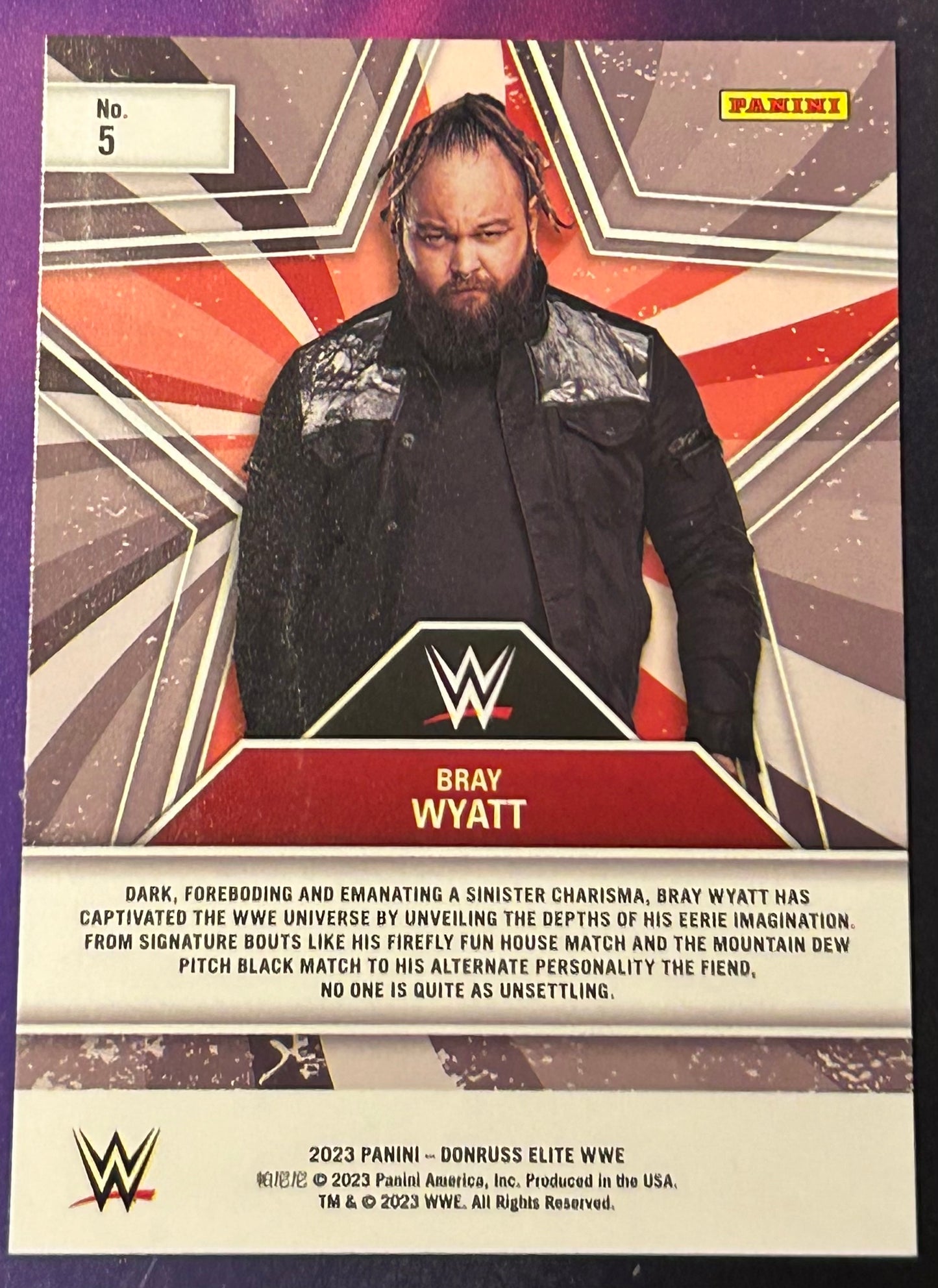 * Bray Wyatt 2023 WWE Panini Donruss Elite “STAR STATUS” Insert Card