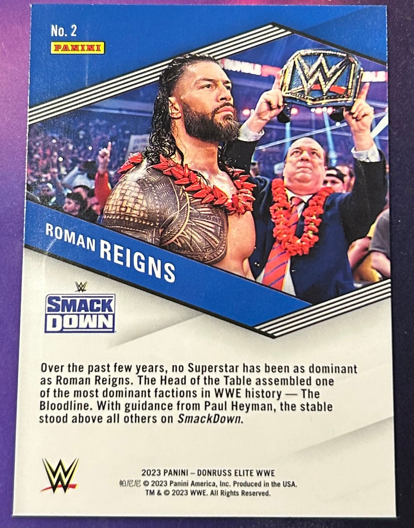 * Roman Reigns 2023 WWE Panini Donruss Elite SPELLBOUND ”O” Insert Card