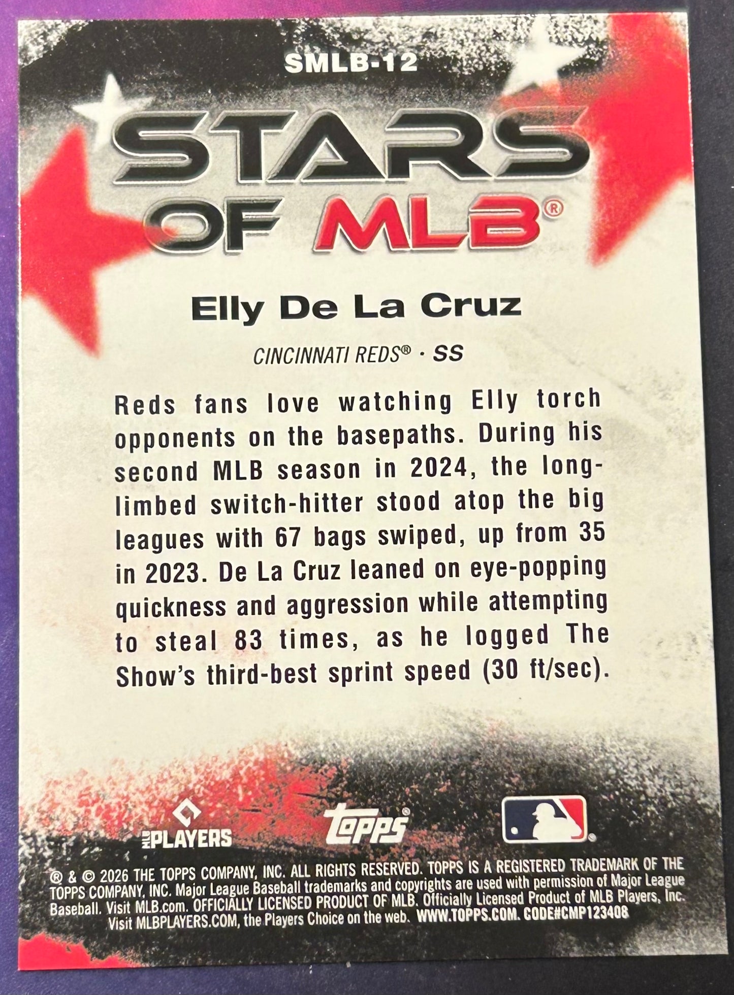 * Elly De La Cruz 2026 Topps “Stars of MLB” Insert Card (Cincinnati Reds)
