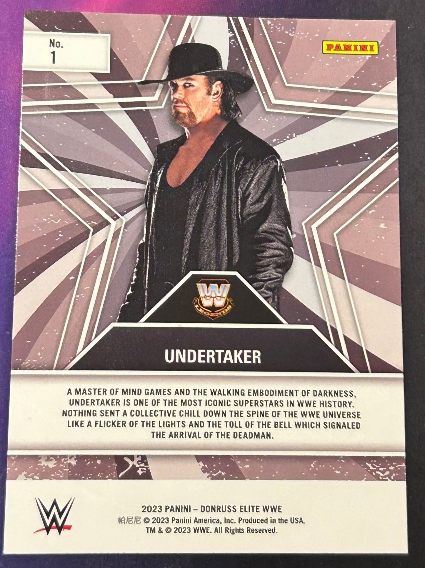 * The Undertaker 2023 WWE Panini Donruss Elite “STAR STATUS” Green Parallel Card