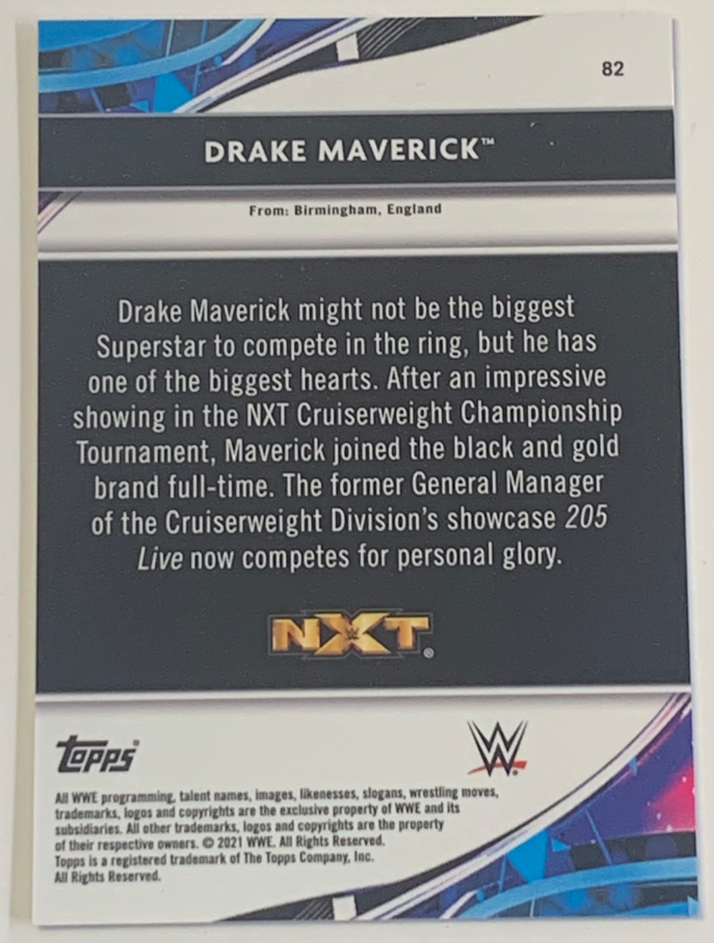 Drake Maverick 2021 WWE Topps Finest GOLD REFRACTOR #6/50