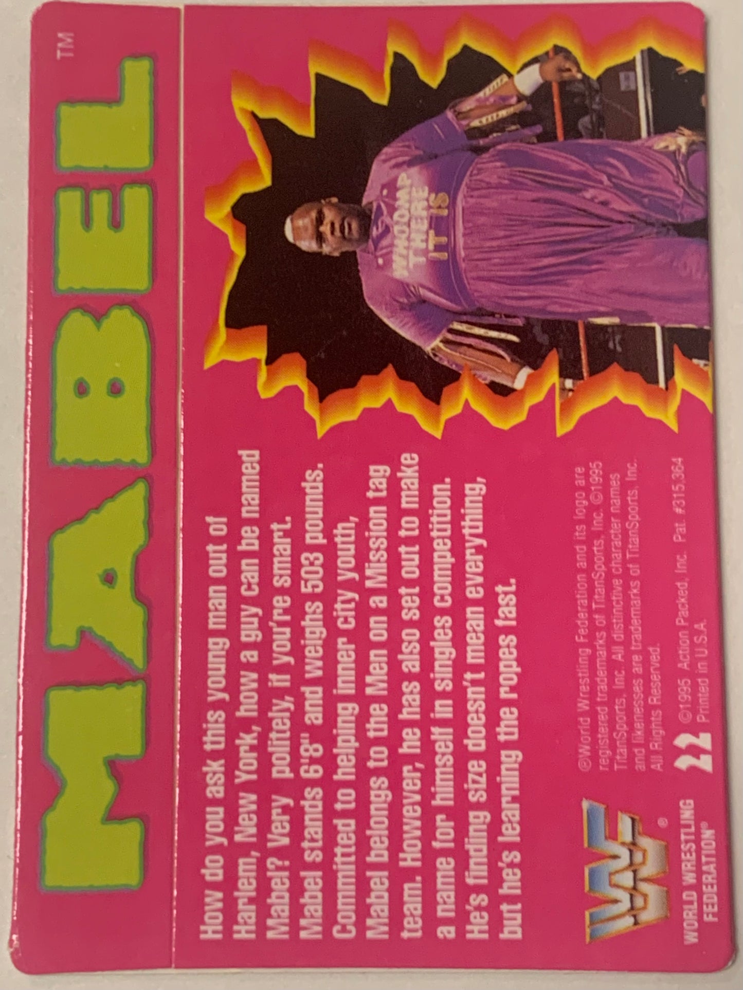 Mabel 1995 WWE Action Packed Rookie Card