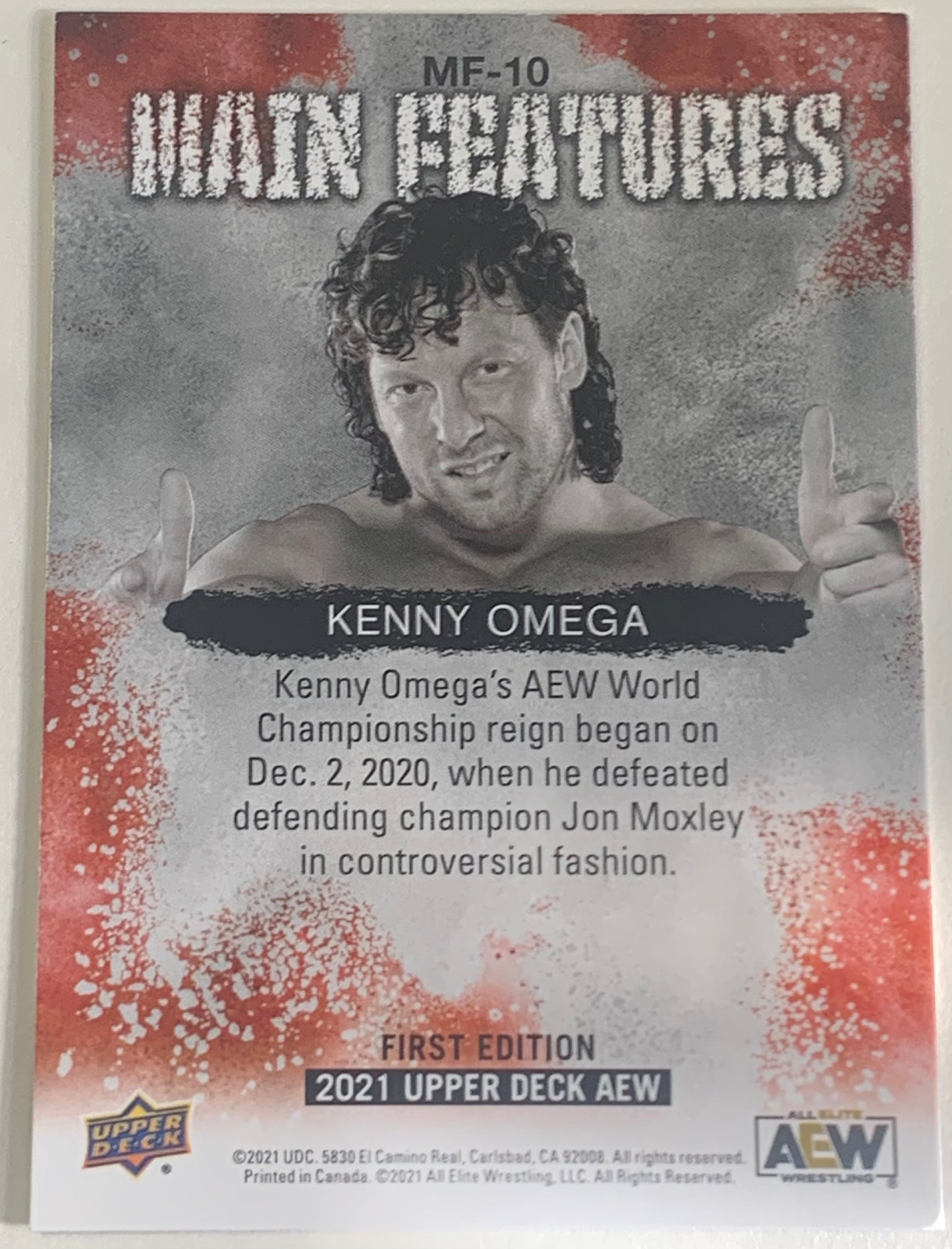 Kenny Omega 2021 UD Upper Deck “Main Features” Card