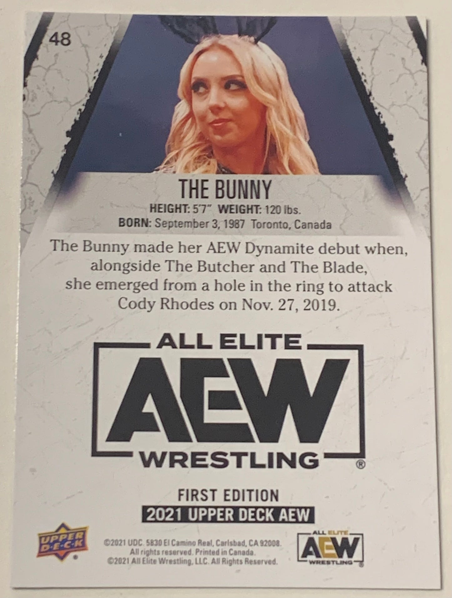 The Bunny 2021 AEW UD Upper Deck Card