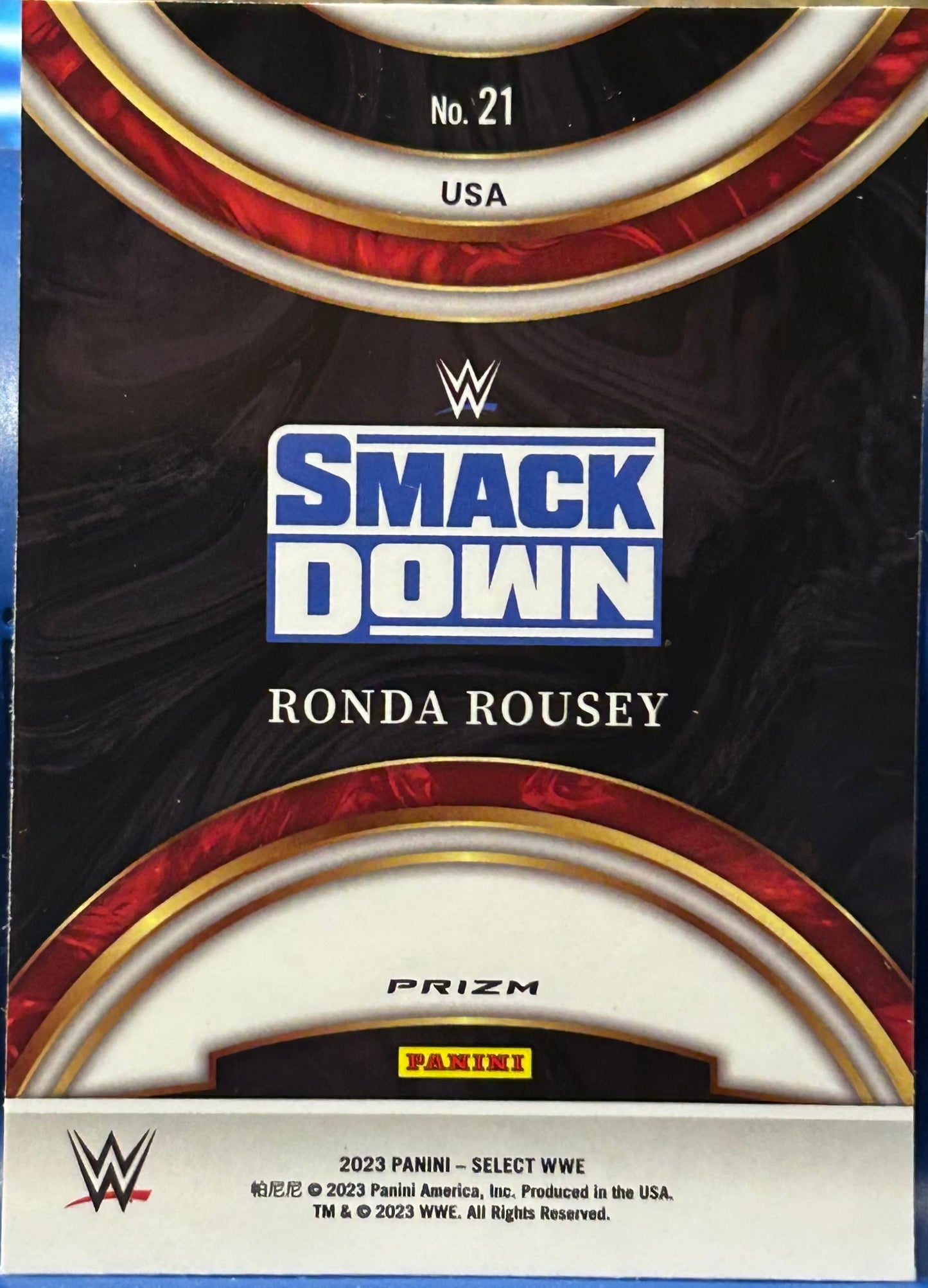 * Ronda Rousey 2023 WWE Select Silver Flash Prizm Refractor Card