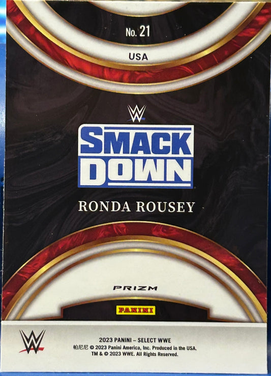 * Ronda Rousey 2023 WWE Select Silver Flash Prizm Refractor Card