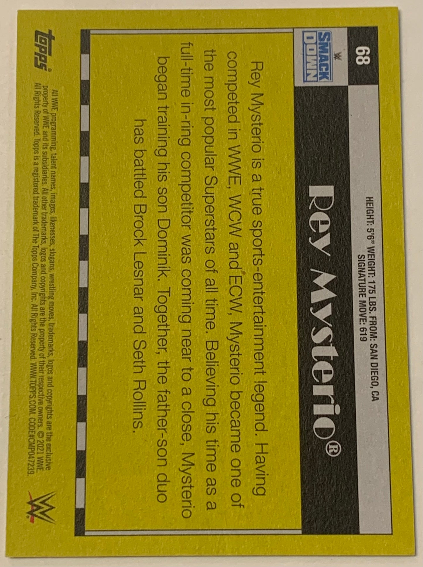Rey Mysterio 2021 WWE Topps Heritage Card