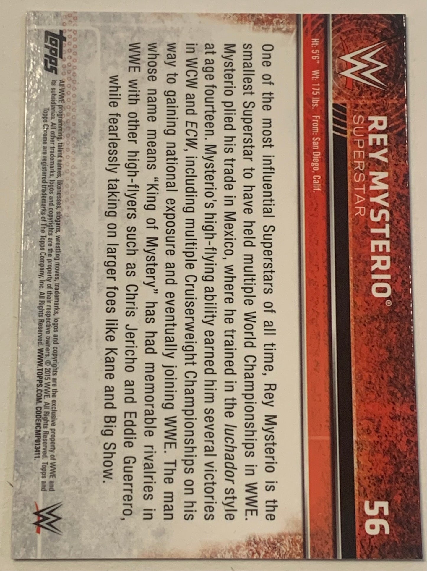 Rey Mysterio 2015 WWE Topps Chrome Card