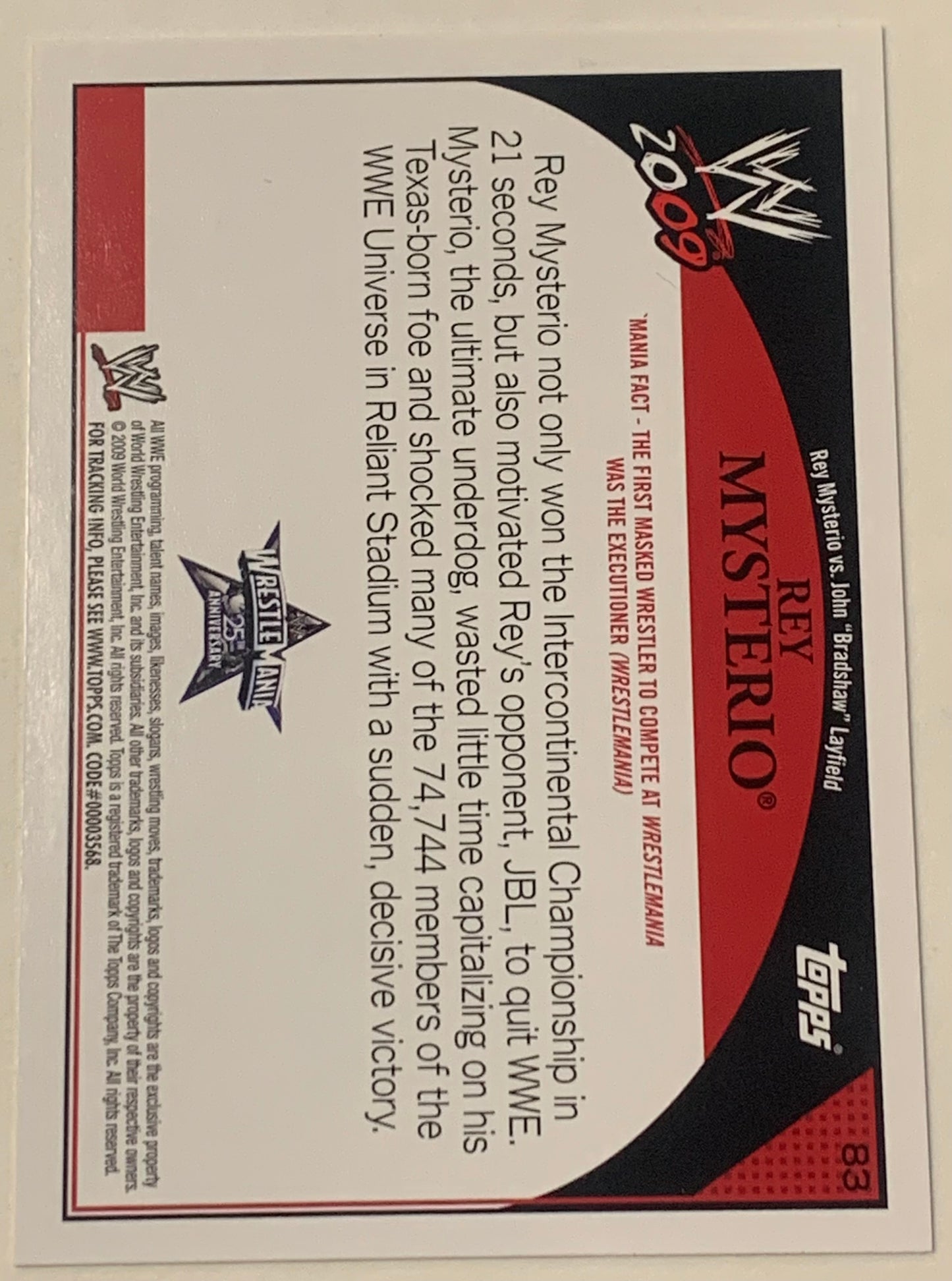 Rey Mysterio 2009 WWE Topps Card