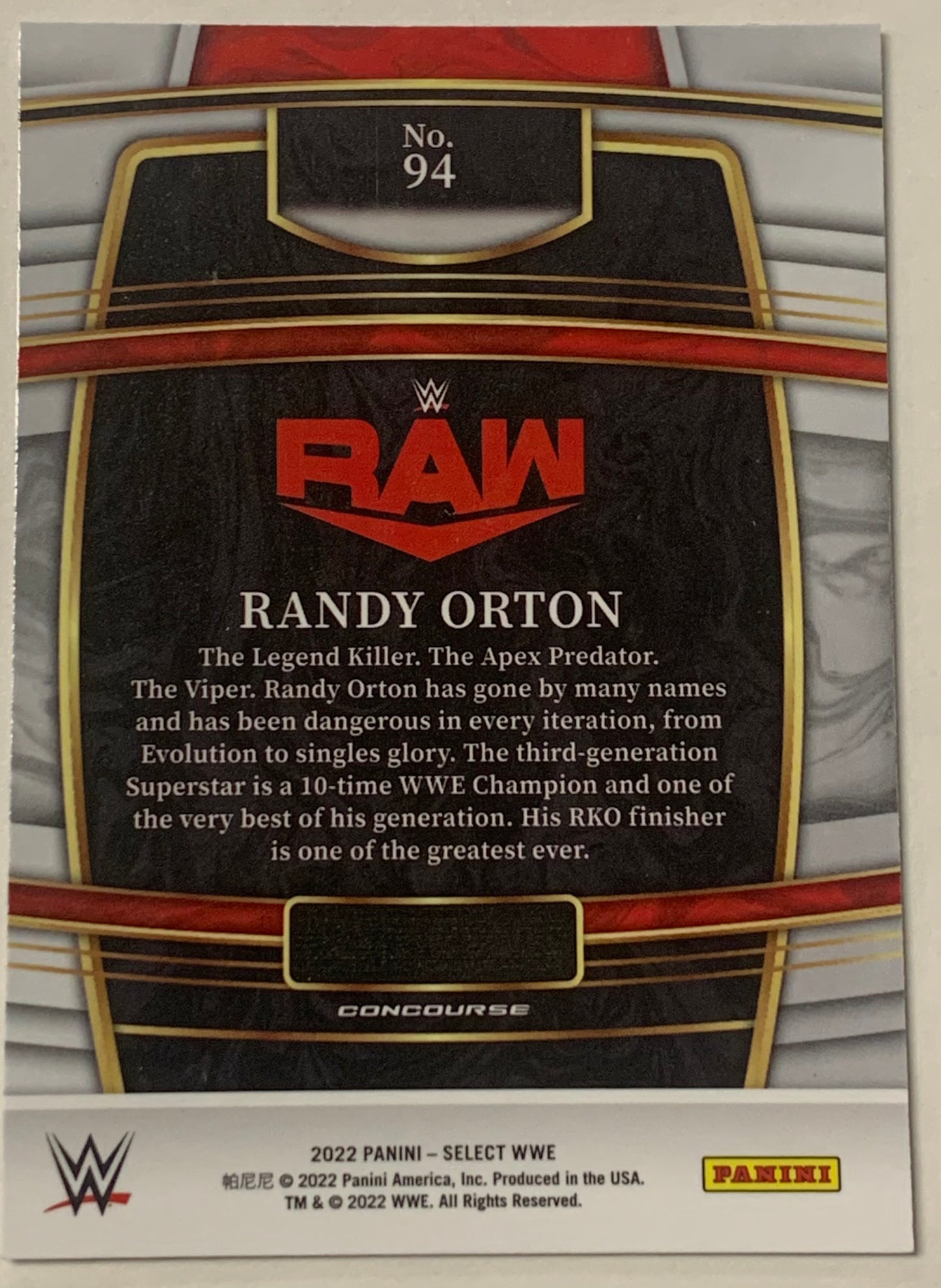 Randy Orton 2022 WWE Panini Select Parallel Card