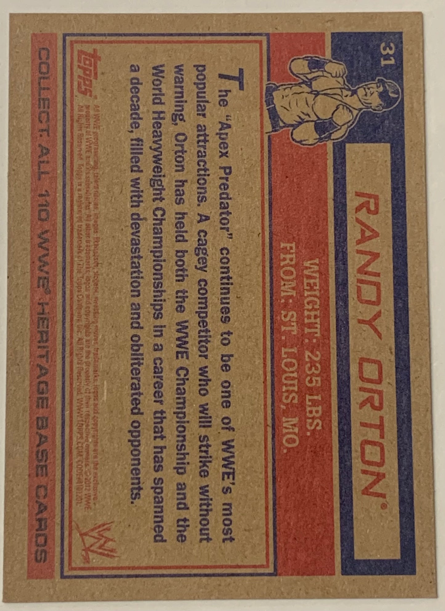 Randy Orton 2012 WWE Topps Heritage Card