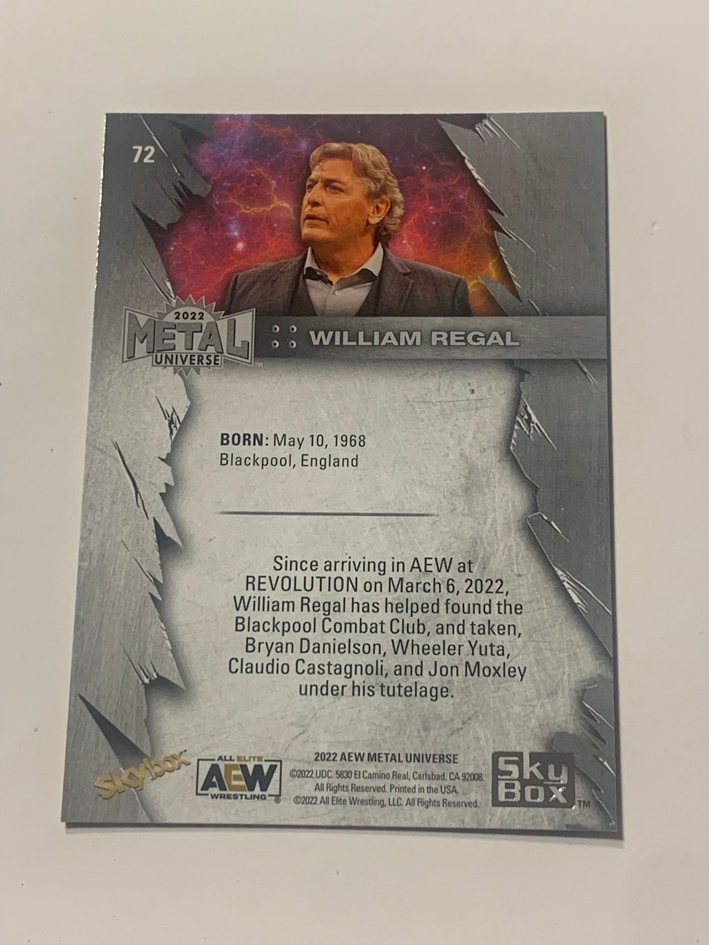 William Regal 2022 AEW Metal Universe Blue Spectrum Parallel Card