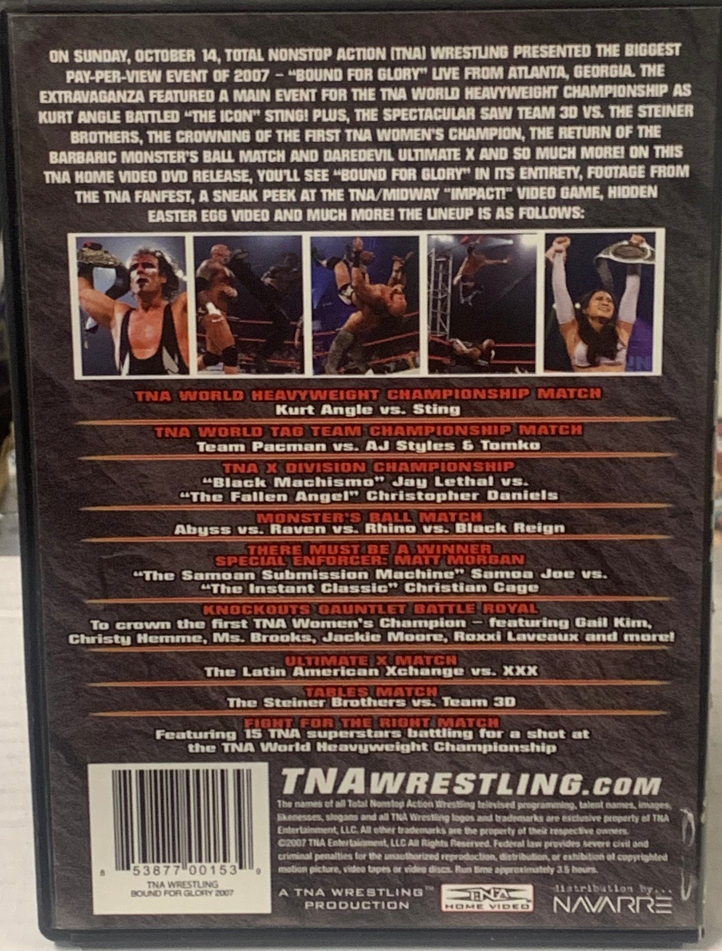 TNA DVD “Bound For Glory 2007” (Angle, Sting, AJ Styles, Samoa Joe & so much more)