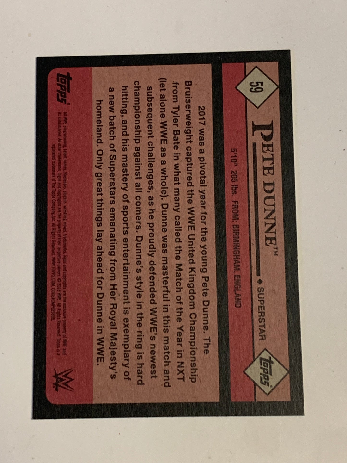 Pete Dunne aka Butch 2018 WWE Topps All-Star Rookie Card