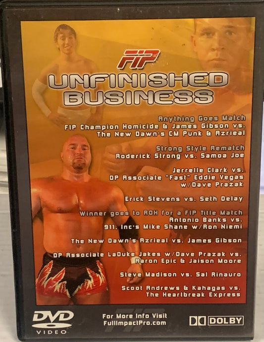 FIP Full Impact Pro DVD Unfinished Business CM Punk, Samoa Joe (Signed by Homicide)