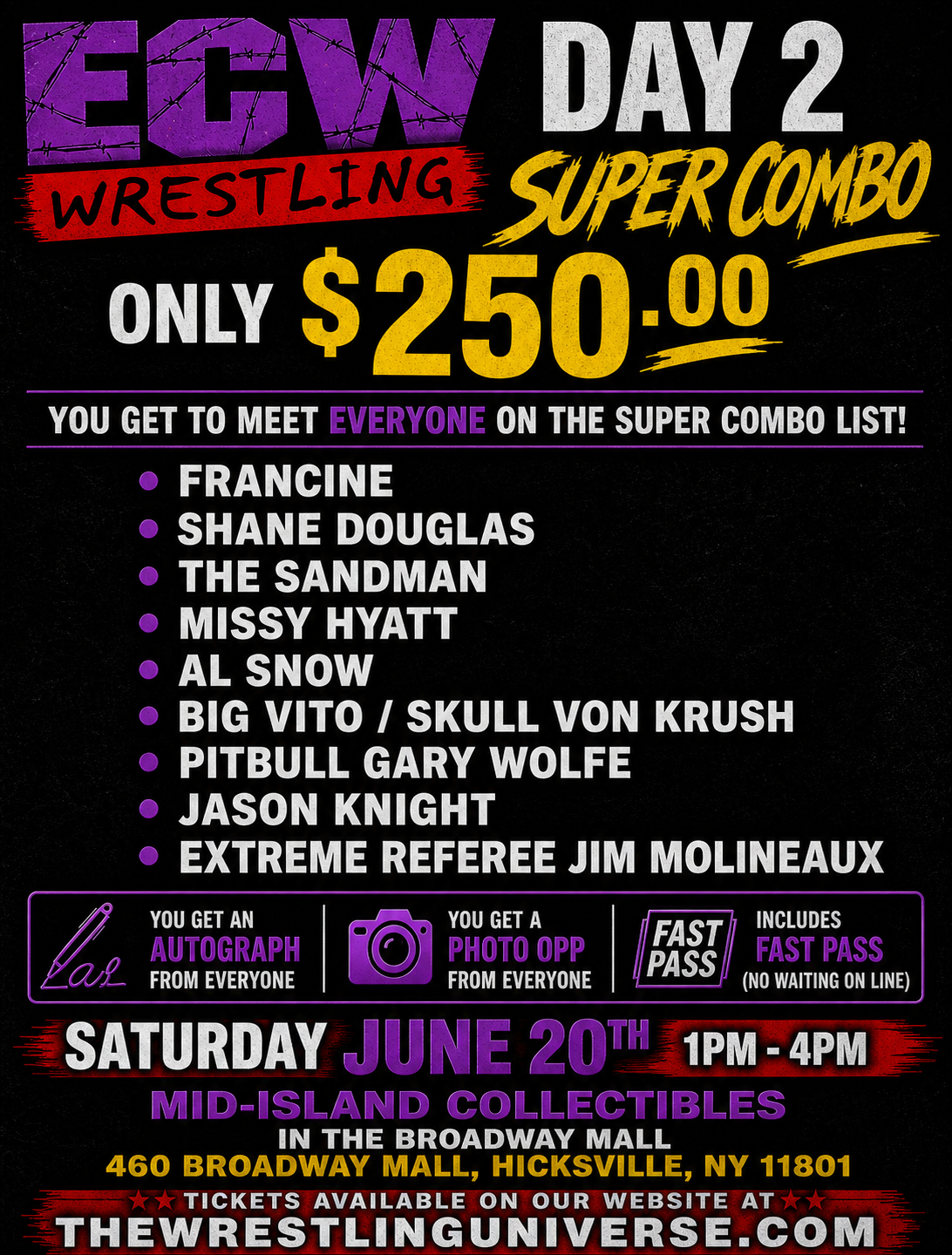 SUPER COMBO for ECW Day 2 on June 20th from 1-4pm