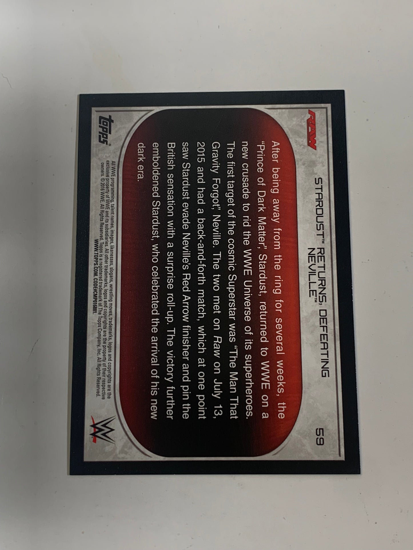 Stardust aka Cody Rhodes 2016 WWE Topps Road To WrestleMania Card