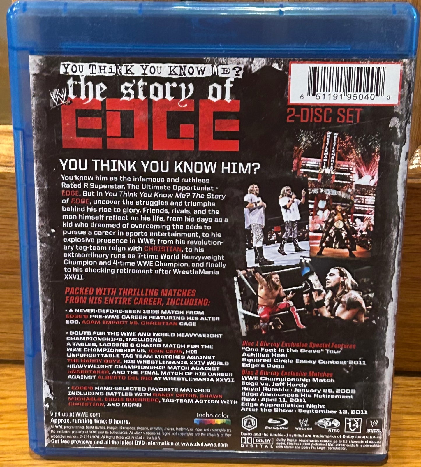 WWE The Story of Edge “You Think You Know Me” Blue-ray (2-Disc Set)