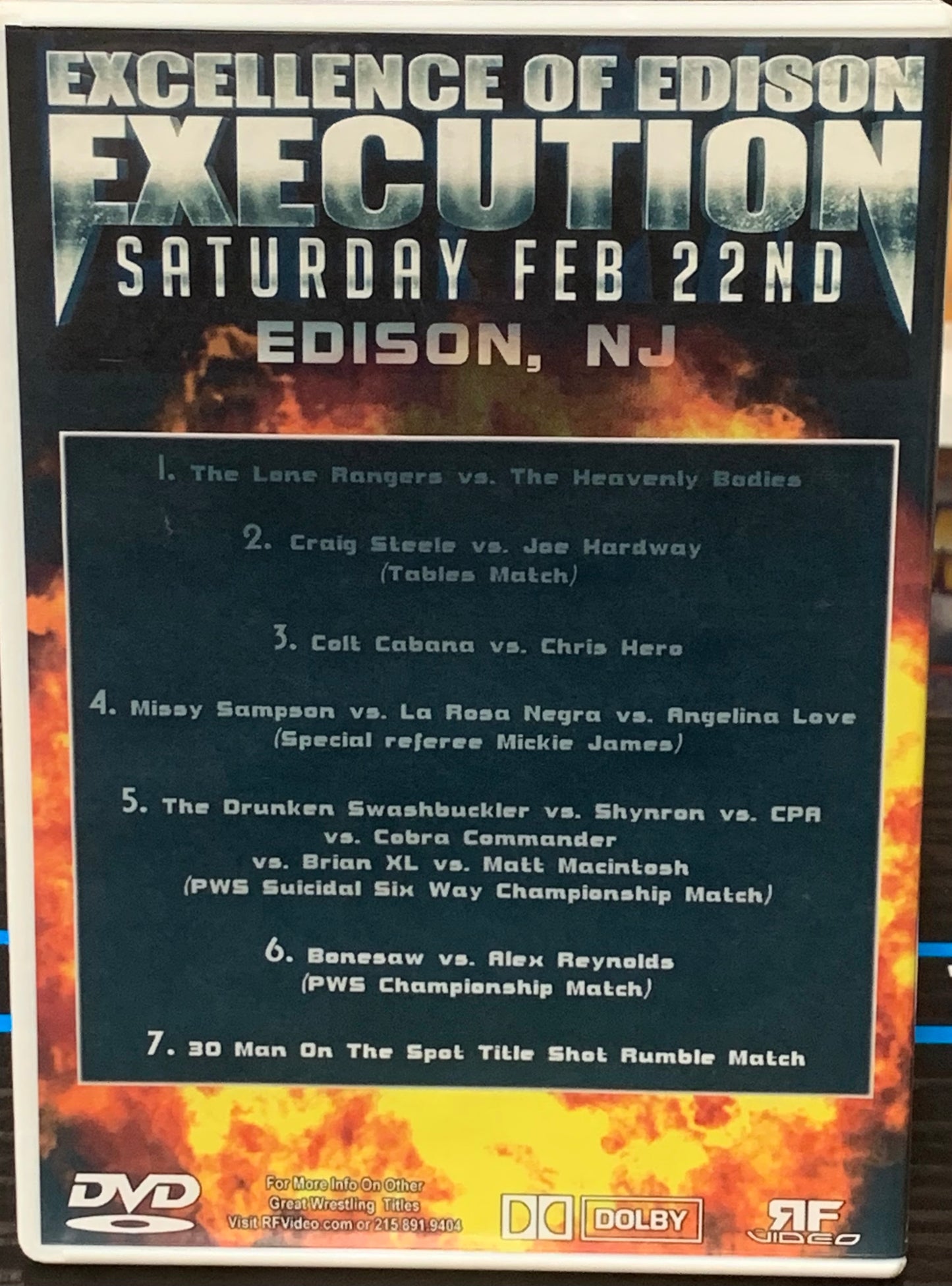 PWS Pro Wrestling Syndicate DVD “Excellence of Edison Execution” Bret “The Hitman” Hart!!!!