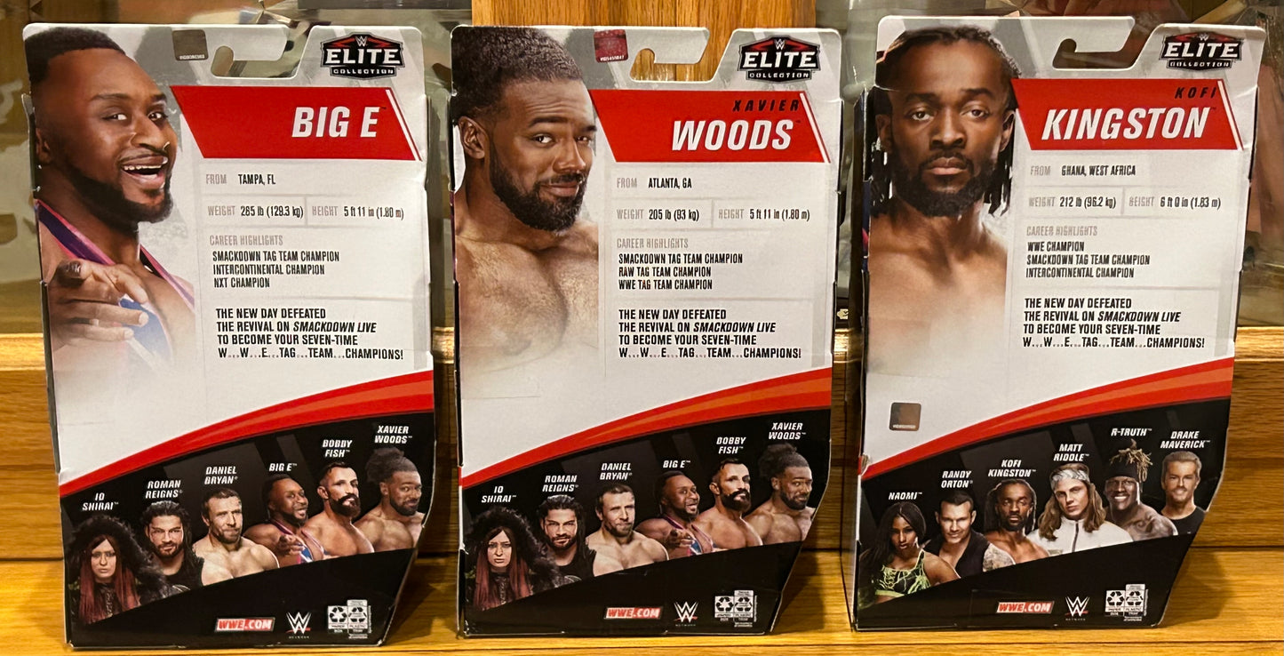New Day WWE Mattel Elite Action Figures Set (Opened, but COMPLETE)