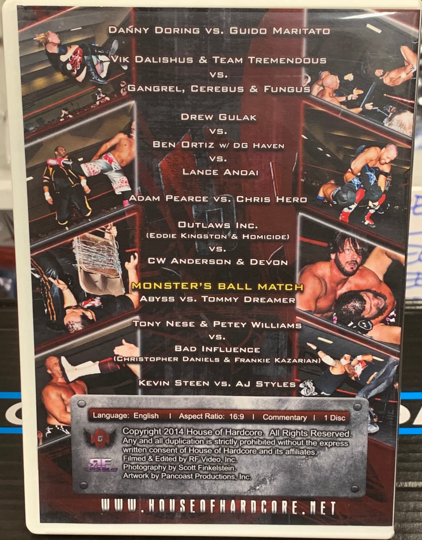 HOH House of Hardcore 5” with Full Ticket (Steen, AJ Styles, Dreamer)
