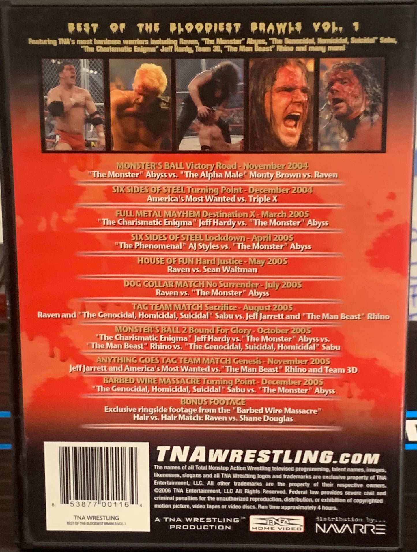 TNA DVD “Best of The Bloodiest Brawls Vol. 1” (Sabu, Abyss, Jeff Hardy, Raven)