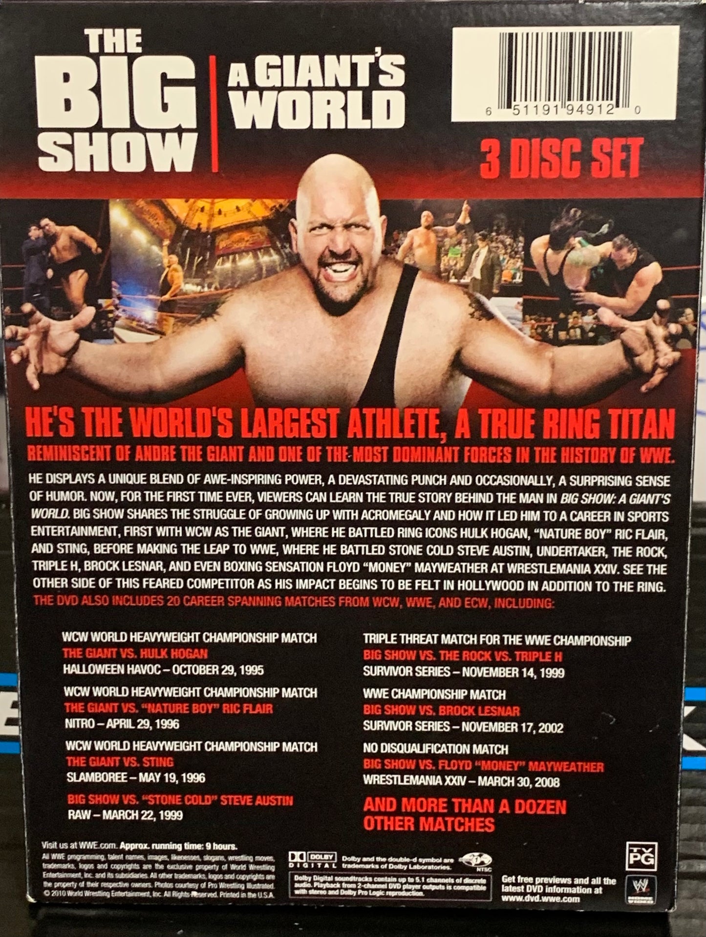 WWE DVD (3-Disc Set) “The Big Show, A Giant’s World”