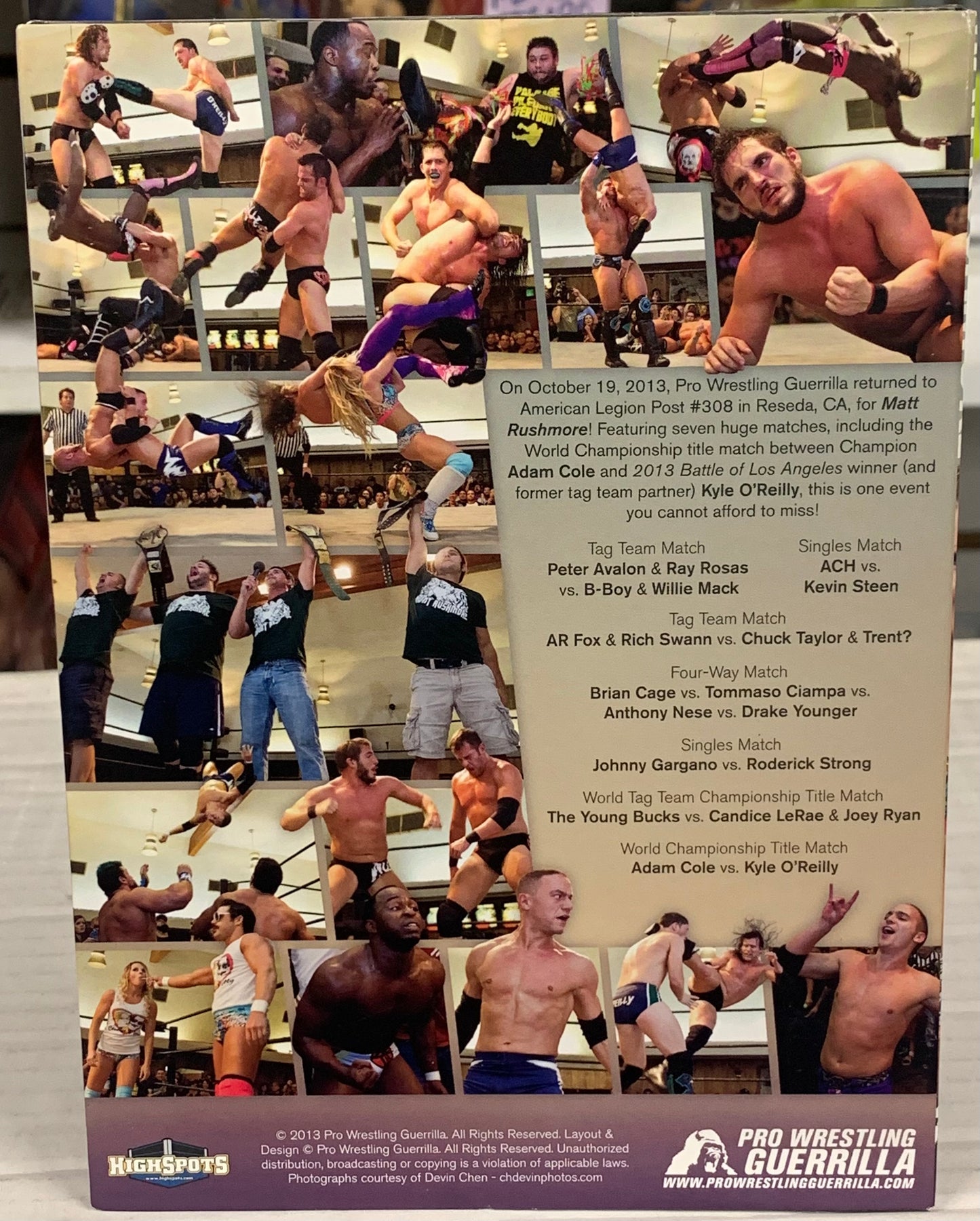 PWG Pro Wrestling Guerrilla DVD “Matt Rushmore” 10/19/2003 (Adam Cole, Young Bucks, Steen)