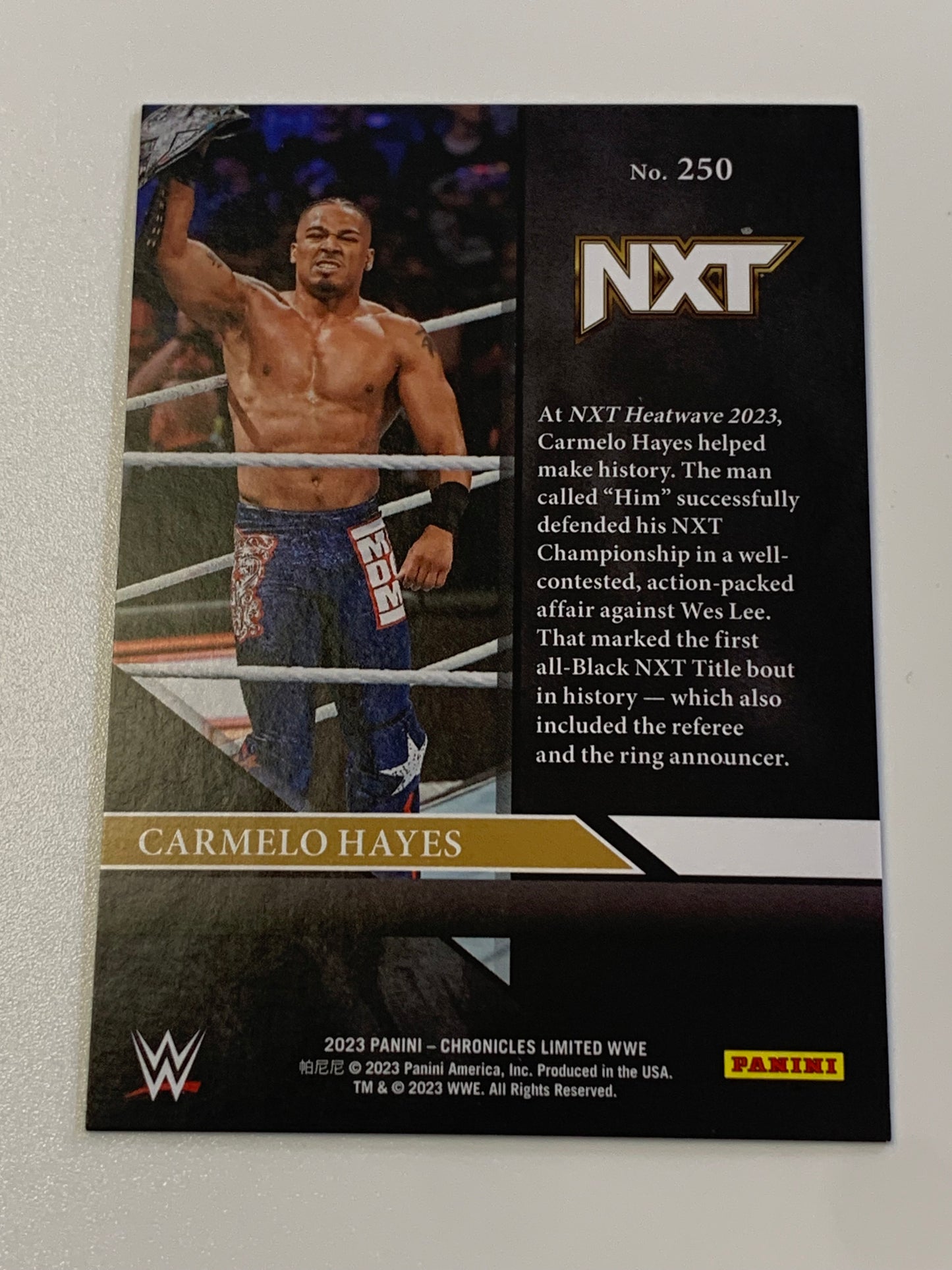 Carmelo Hayes 2023 Panini Chronicles Limited Insert Card #27/99