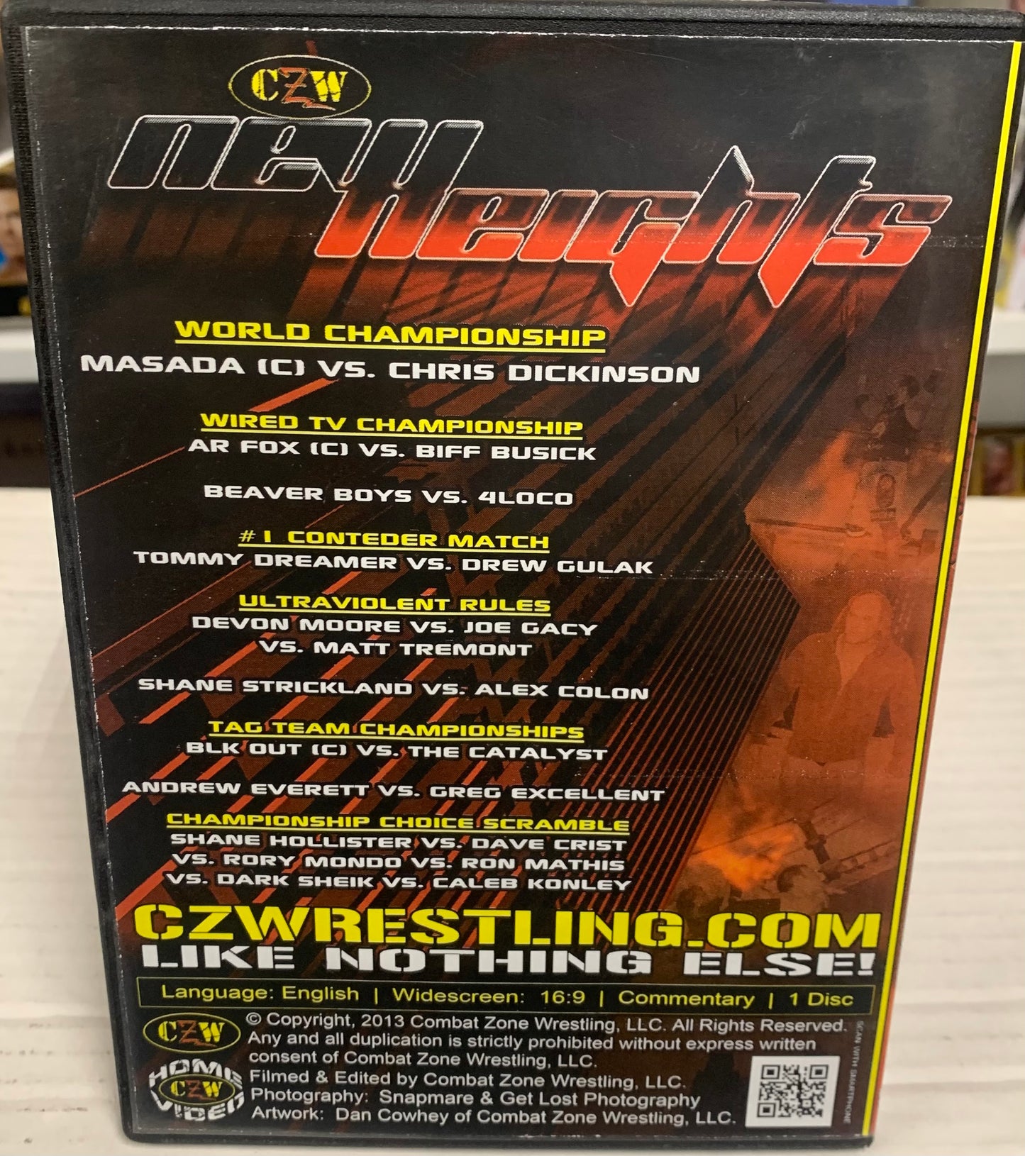 CZW DVD “New Heights” 7/13/2013 (Masada, Dickenson, QR Fox)
