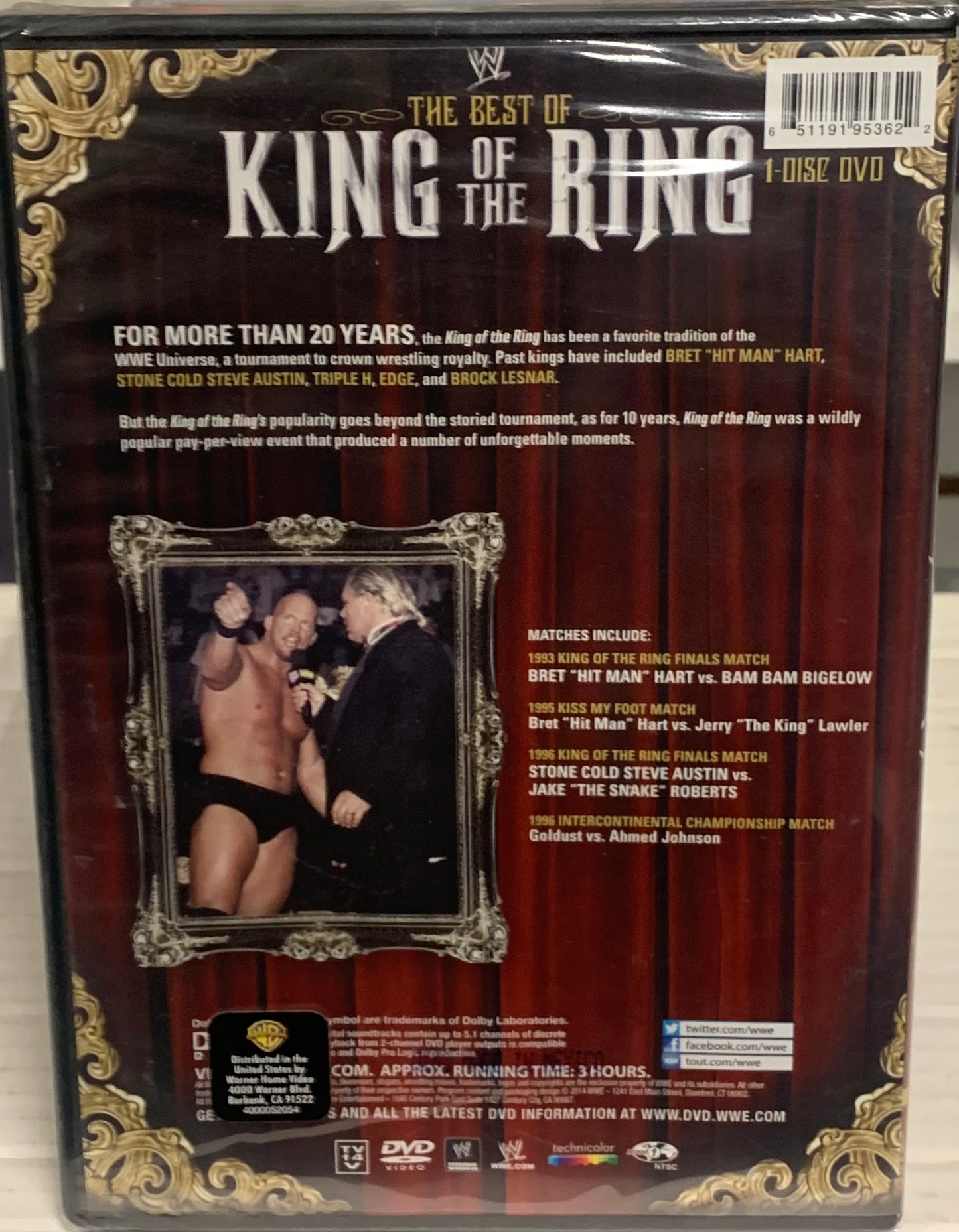 WWE DVD “The Best of King of The Ring” Sealed (Stone Cold, Bret Hart, Bigelow)