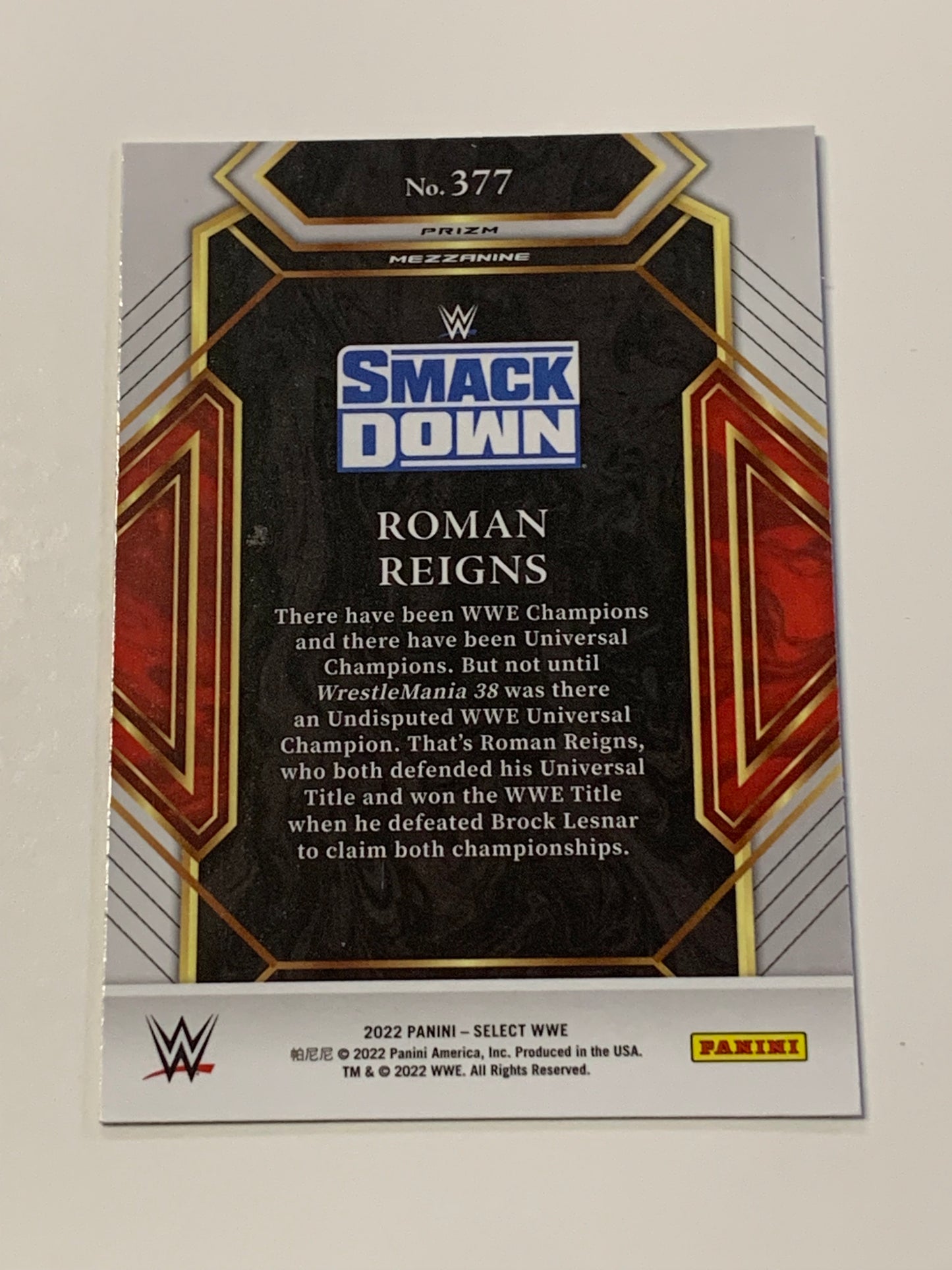 Roman Reigns 2022 WWE Select Prizm Silver Mezzanine