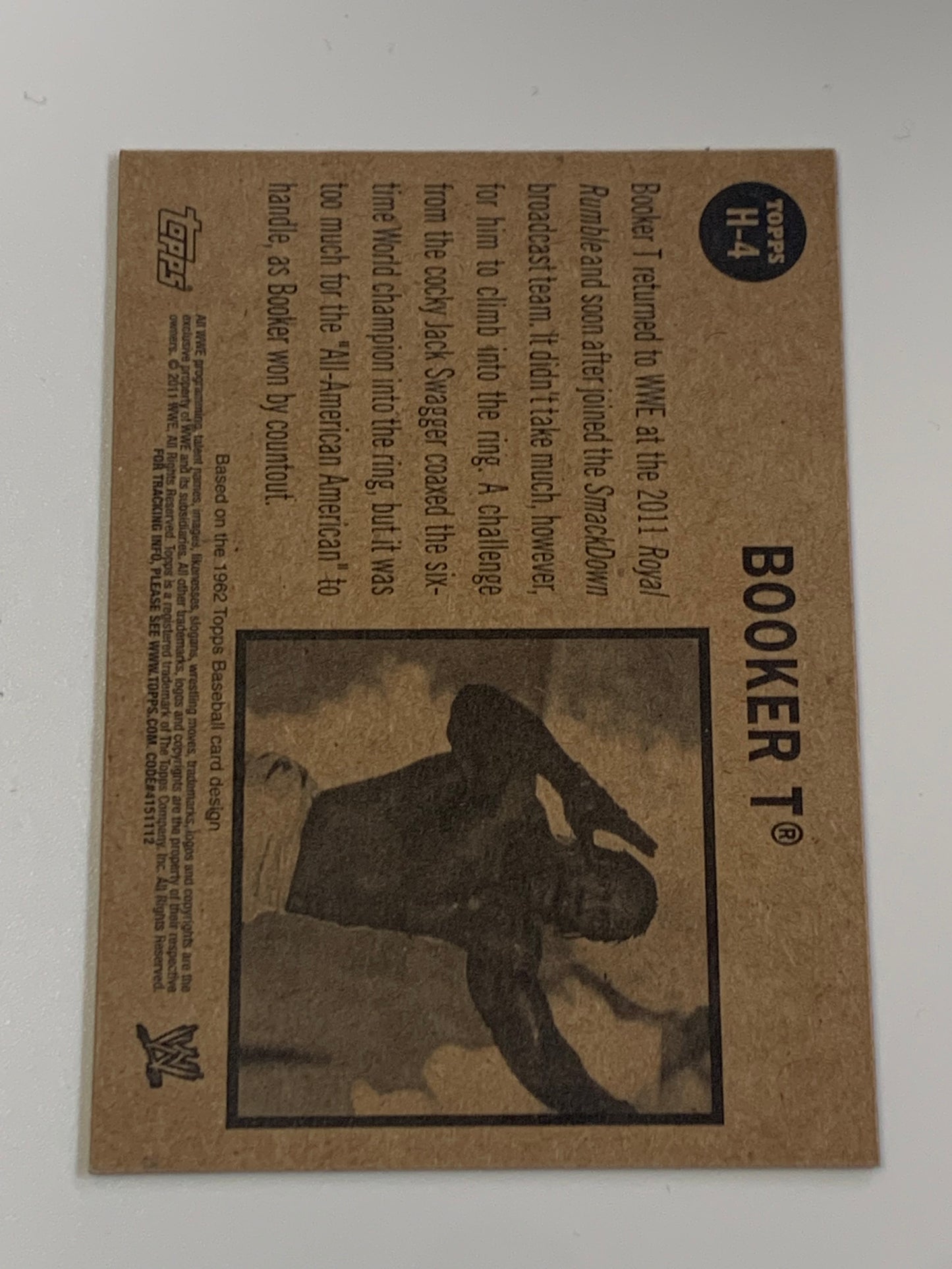 Booker T 2011 WWE Topps Heritage Card (1962 Style)