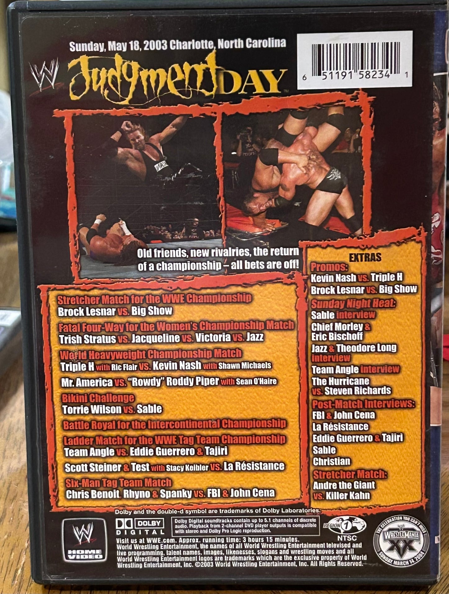 * WWE Judgement Day 2003 DVD (Nash, Triple H, Brock Lesnar & so much more)