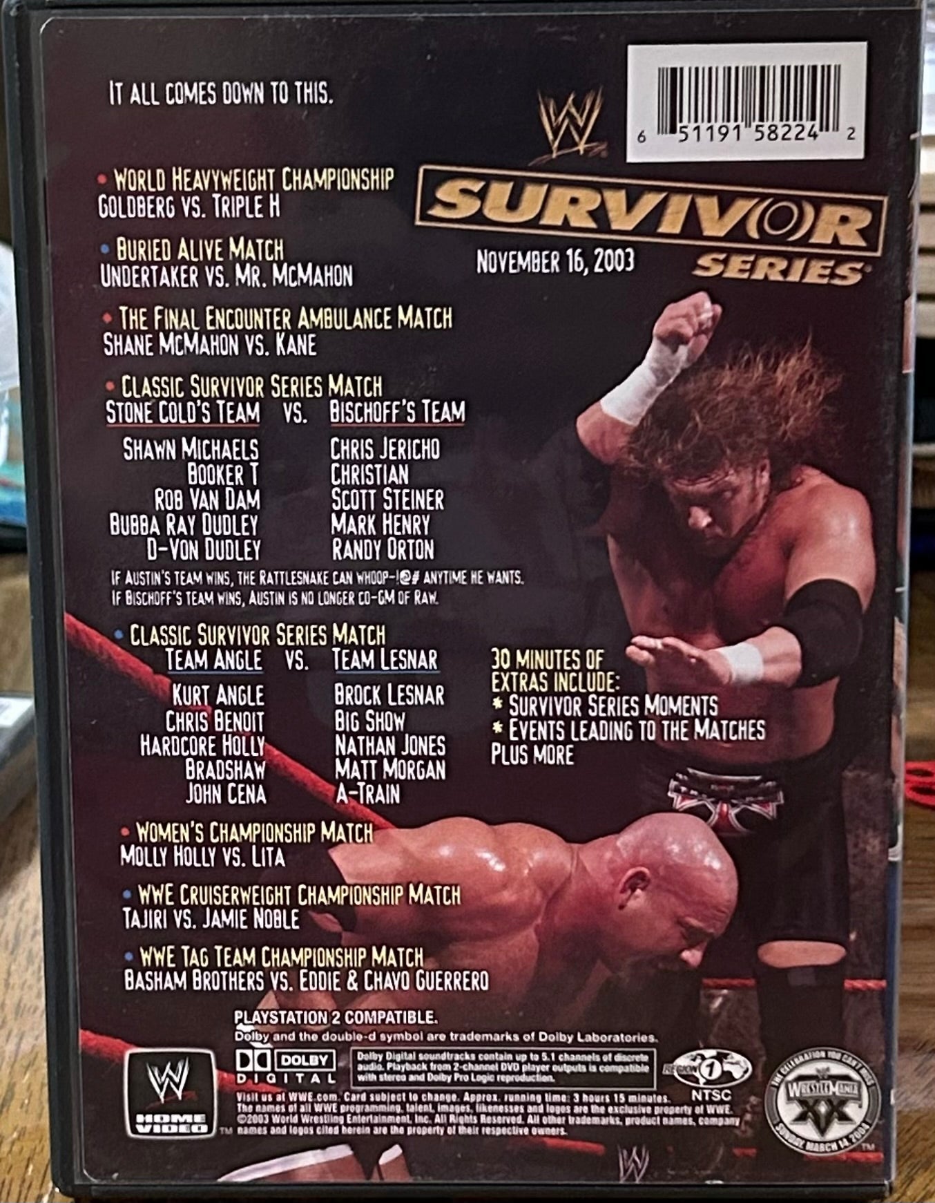 * WWE Survivor Series 2003 DVD (Goldberg, Triple H, Vince McMahon & so much more)