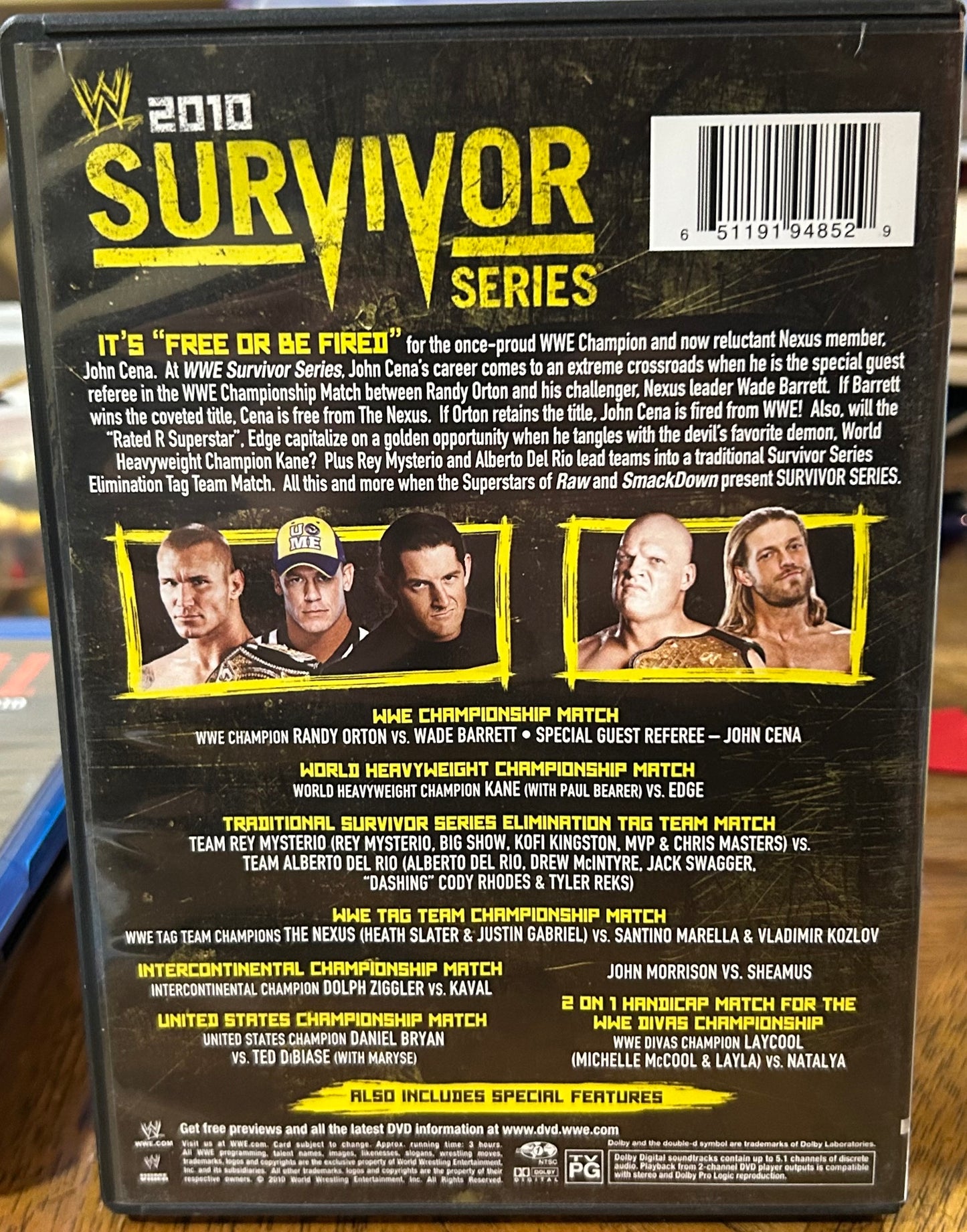 * WWE Survivor Series 2010 DVD (Cena, Orton, Edge, Kane & so much more)