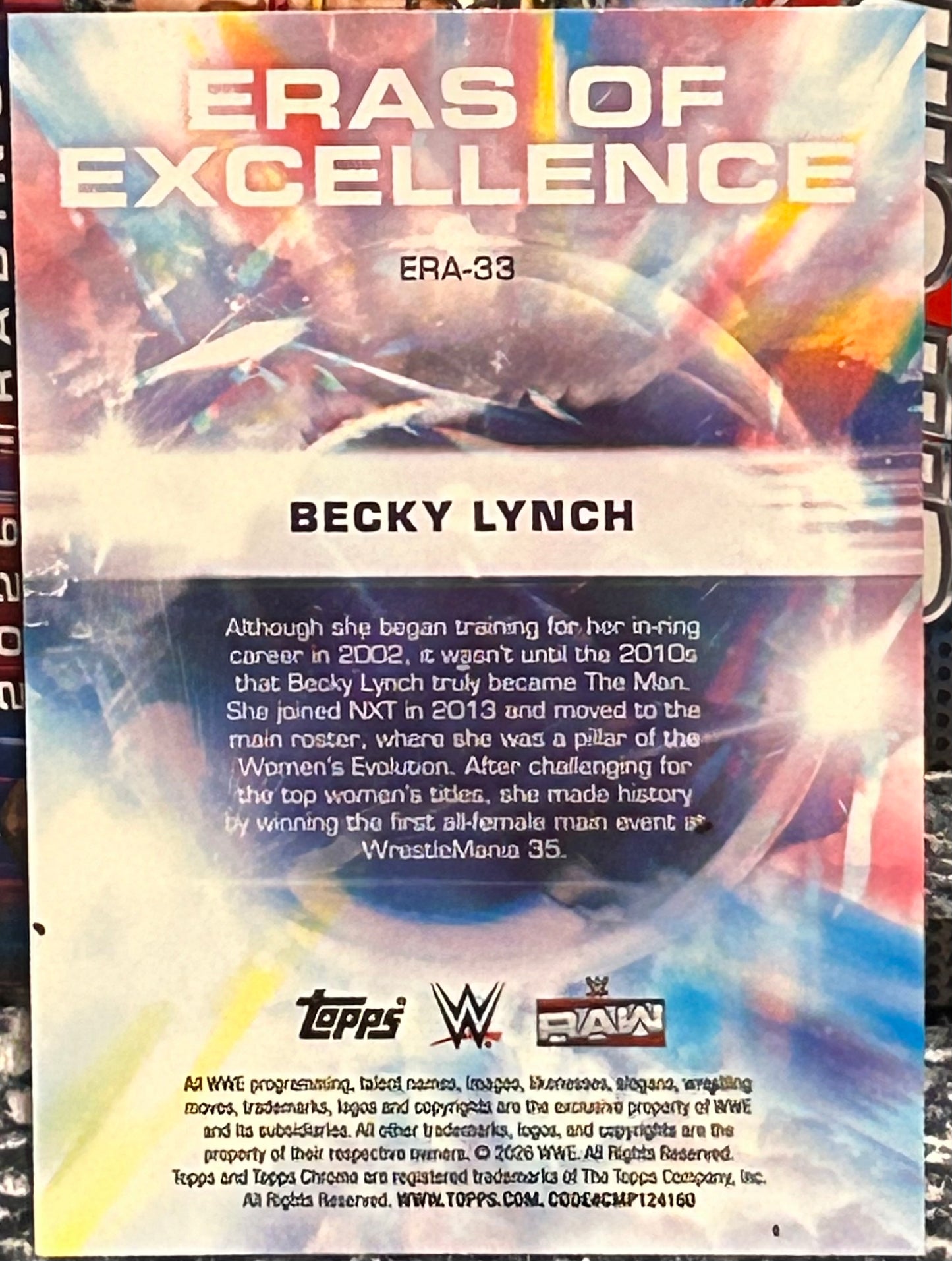 + Becky Lynch 2026 WWE Topps Chrome “Eras of Excellence” Insert Card