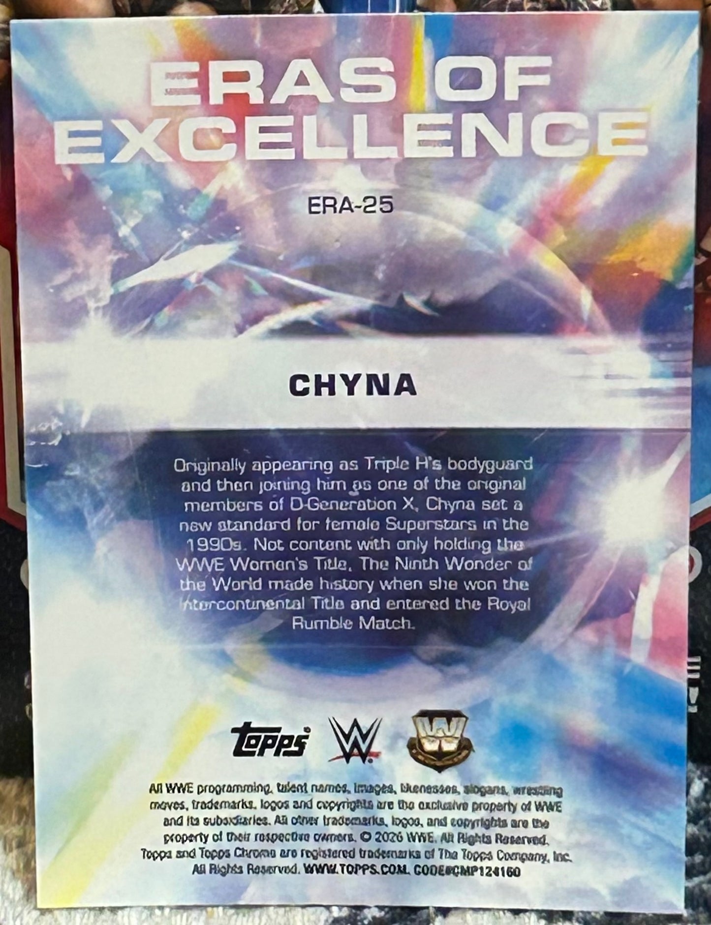 + Chyna 2026 WWE Topps Chrome “Eras of Excellence” Insert Card