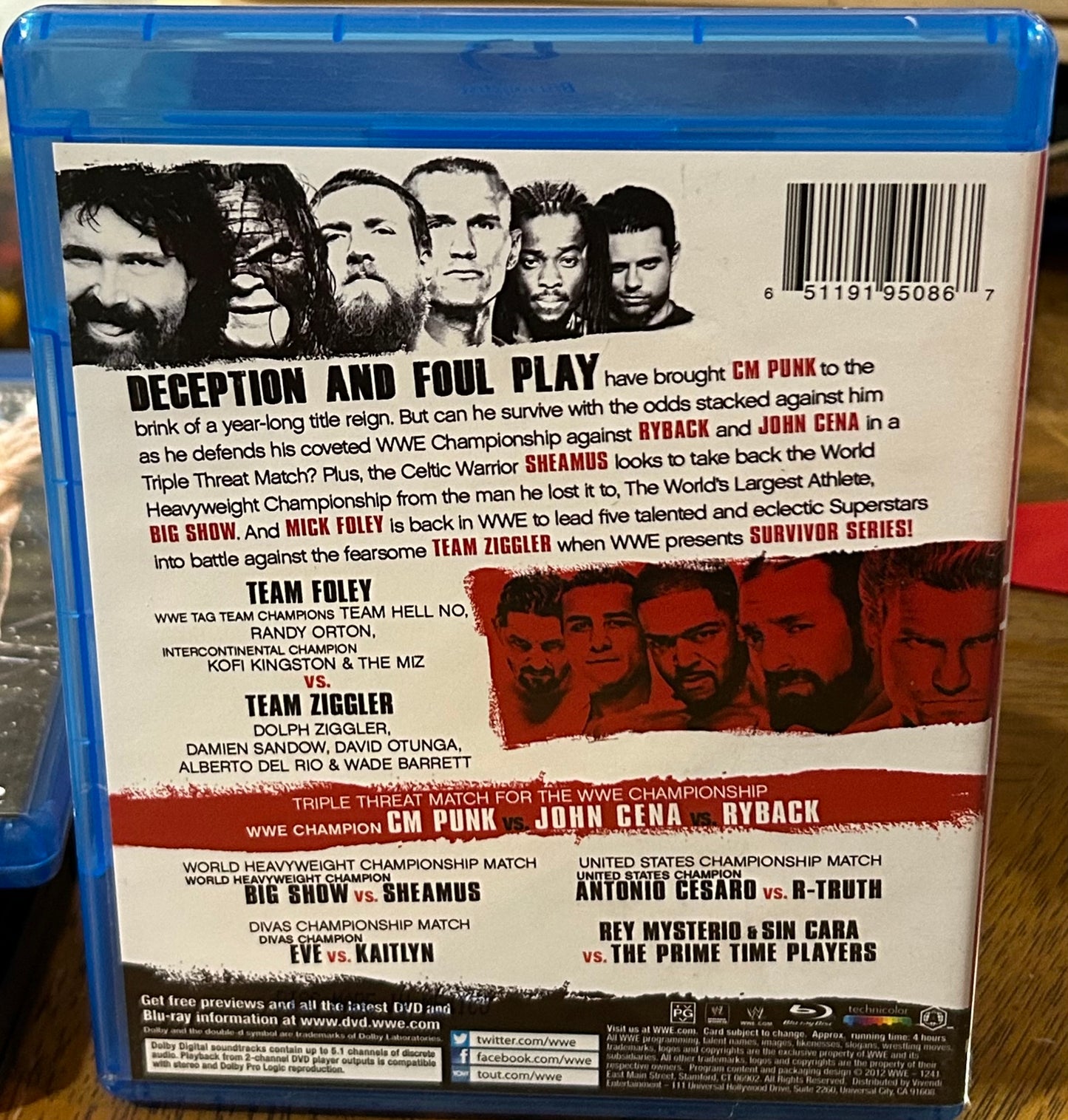 * WWE Survivor Series 2012 Blu-ray (CM Punk, John Cena, Ryback & so much more)