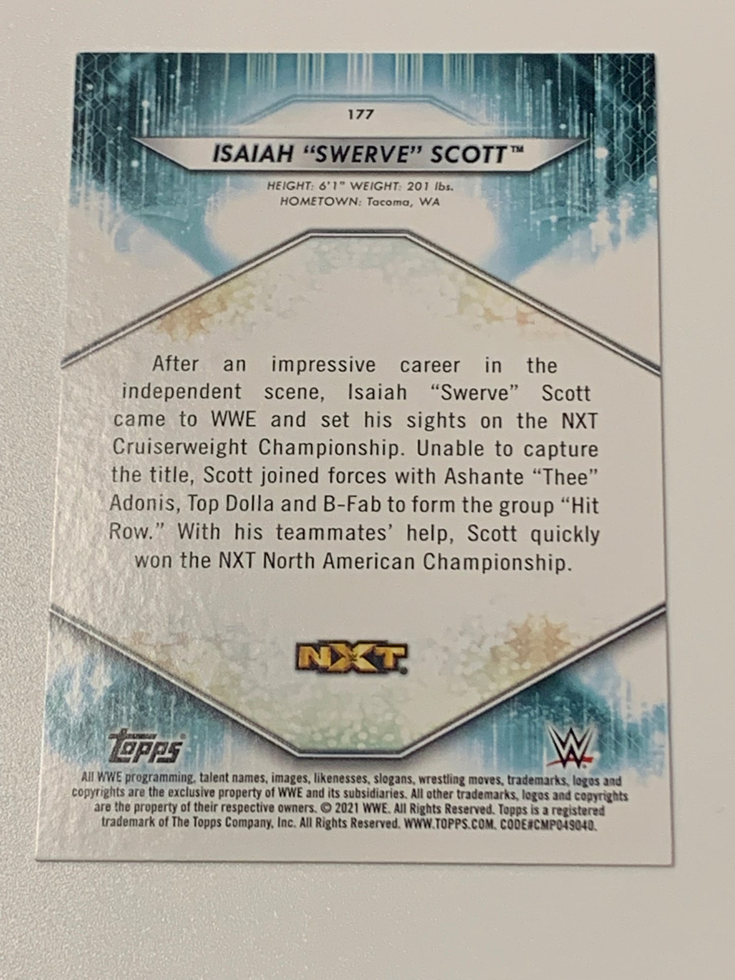 Isaiah Swerve Scott 2021 WWE Topps
