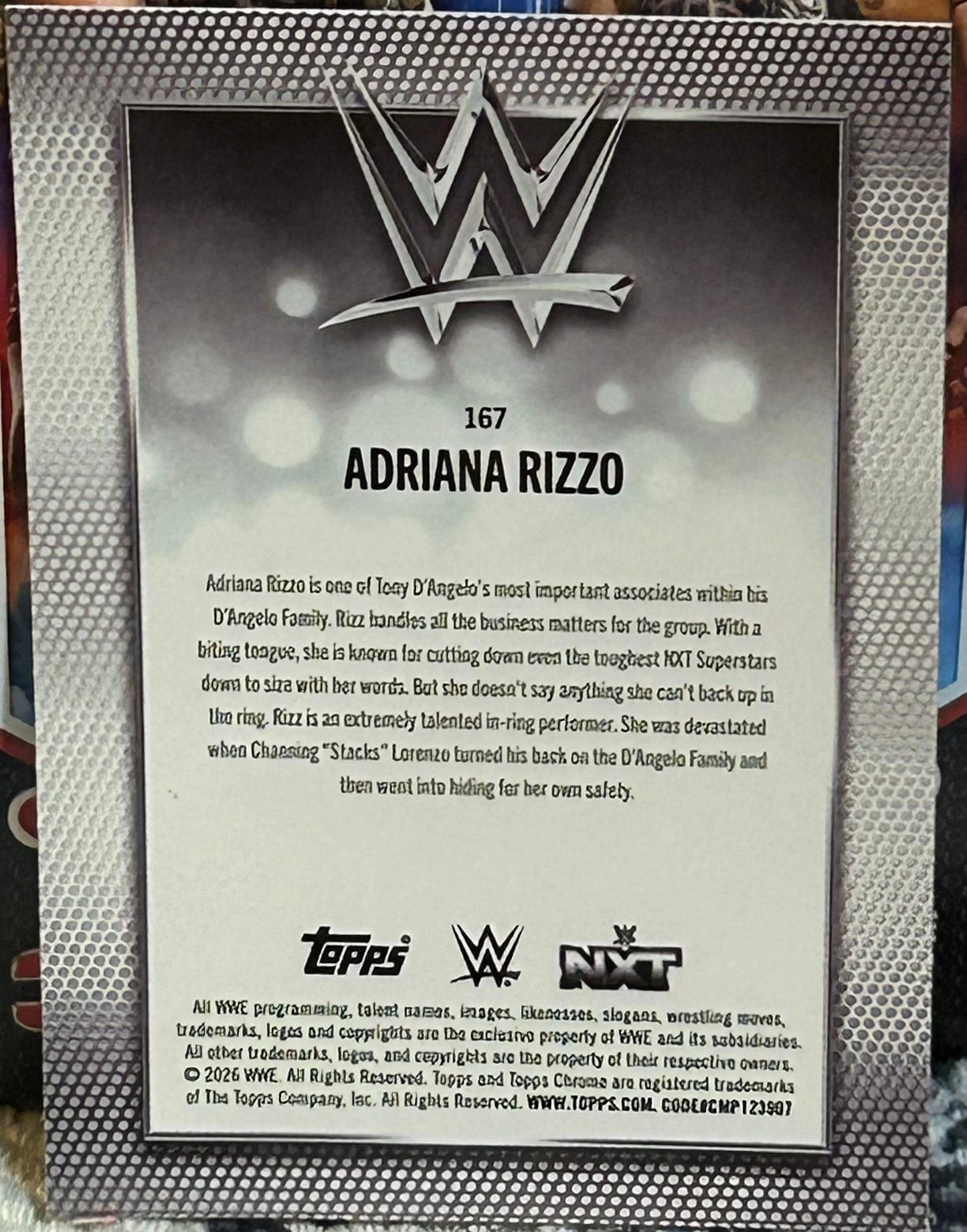 + Adriana Rizzo 2026 WWE NXT Topps Chrome Card