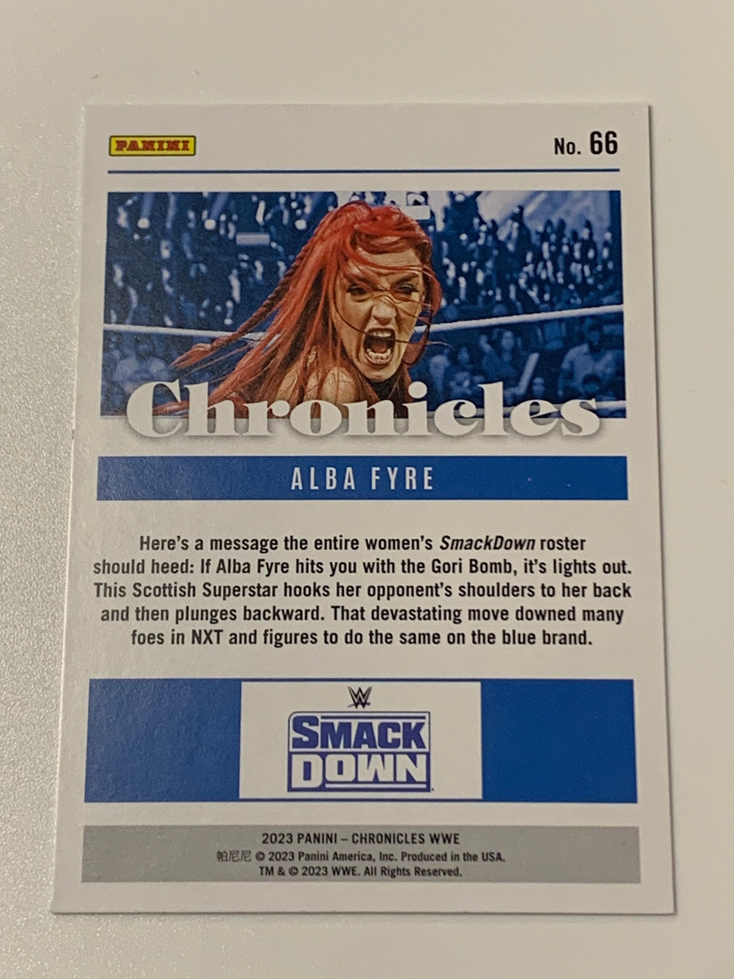 Alba Fyre 2023 WWE Panini Chronicles Smackdown Card