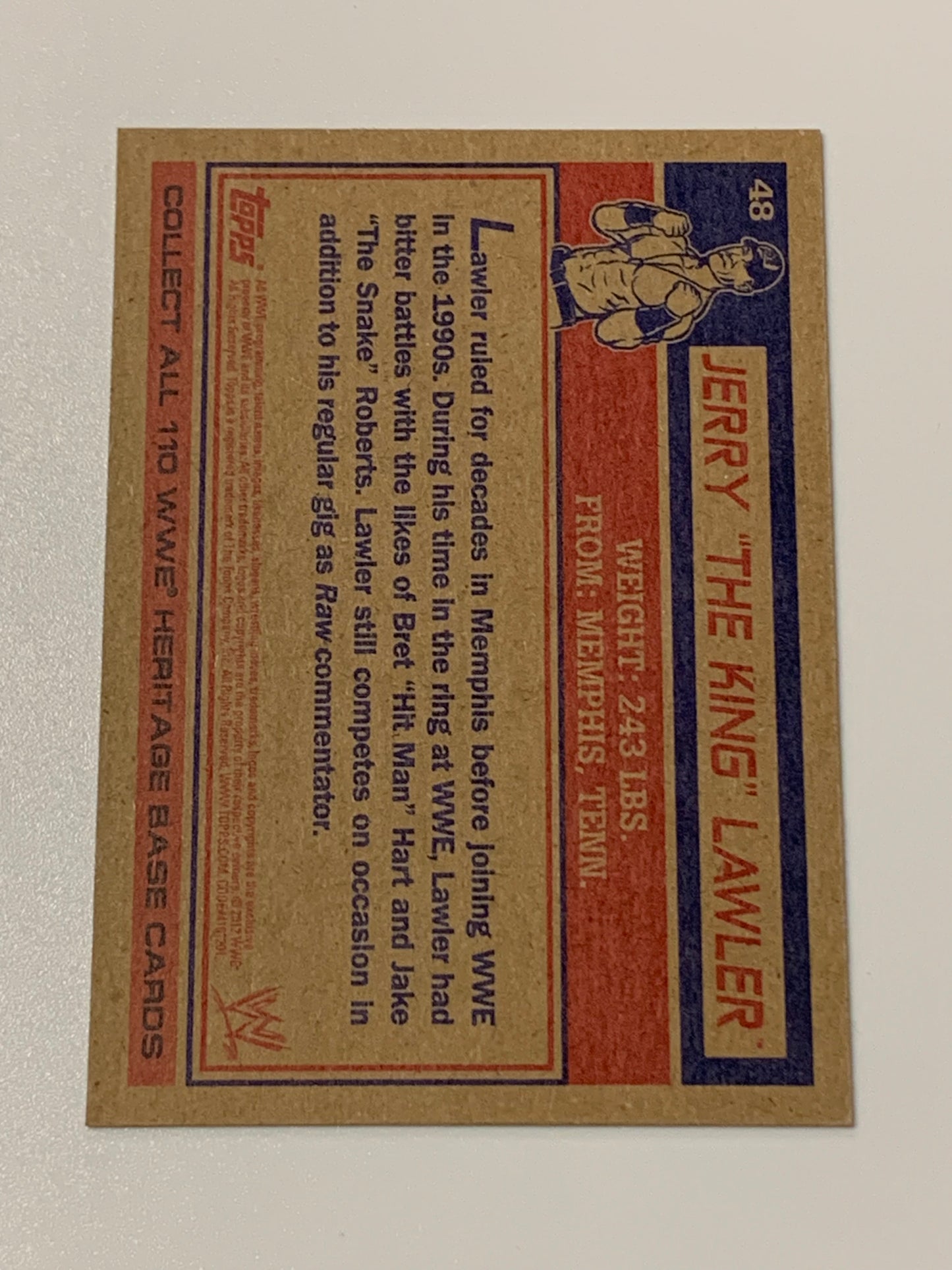 Jerry “The King” Lawler 2012 WWE Topps Heritage Card